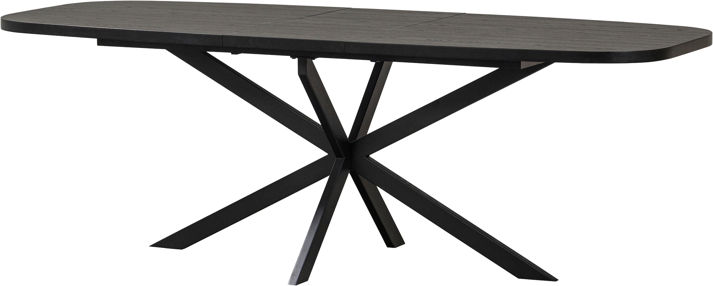 WOOOD Esstisch "Arros MDF Lackiert Ausziehbar, B 220 x T 90 x H 75 cm" Ovale Form, Tragkraft Mittelteil 100 kg, sichtbare Maserung