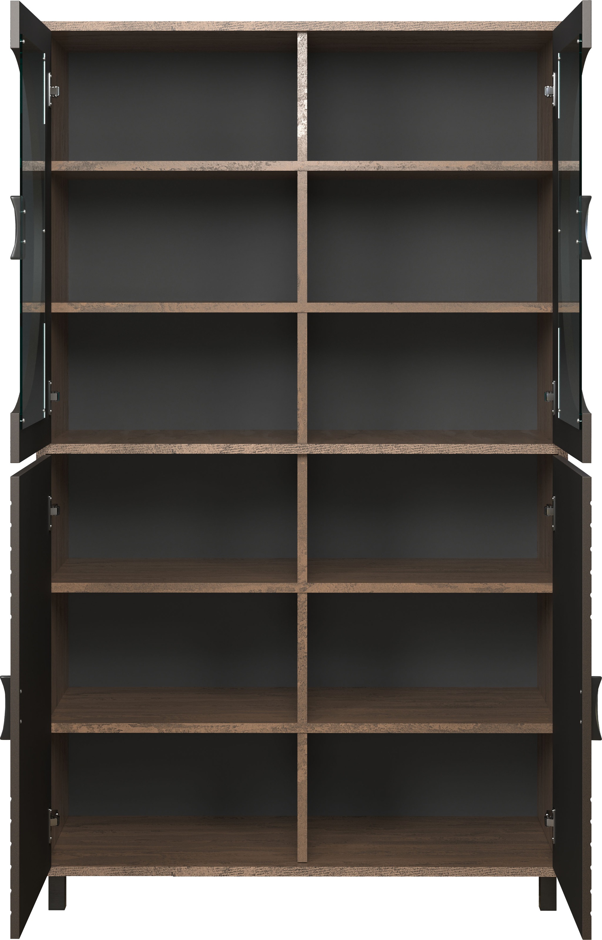 INOSIGN Hochkommode »Fusion«, (1 St.), Vitrine mit besonderem Kreismuster - Hochzeitsschrank in Vintageoptik