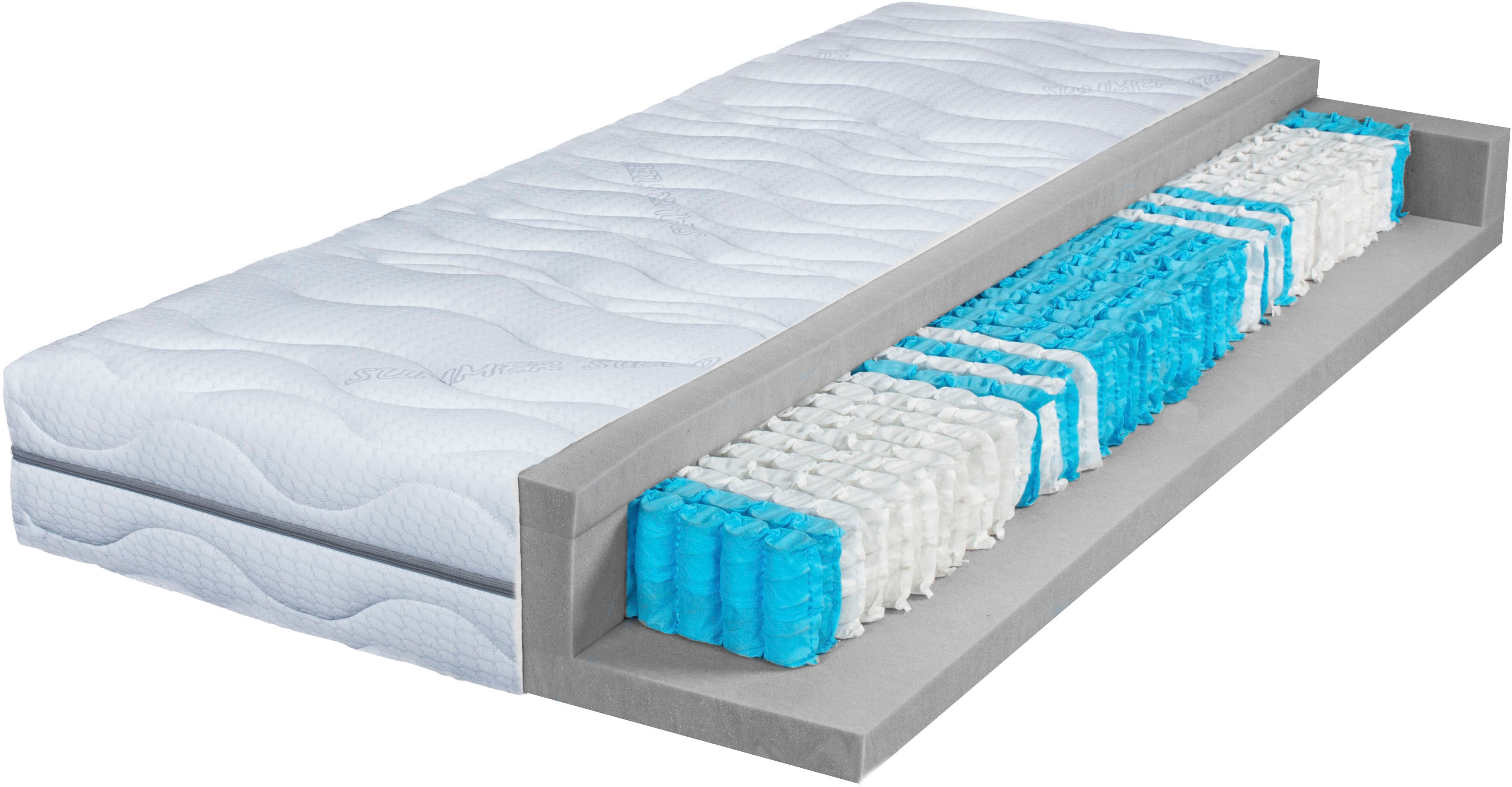 Breckle Taschenfederkernmatratze "Matratze Federkernmatratze, Matratze 90x200 cm atmungsaktiv" 26 cm hoch 1.000 Federn 1-tlg., 1 Stk. tlg. Season Sleep TFK 1000, ergonomisch, Taschenfederkern