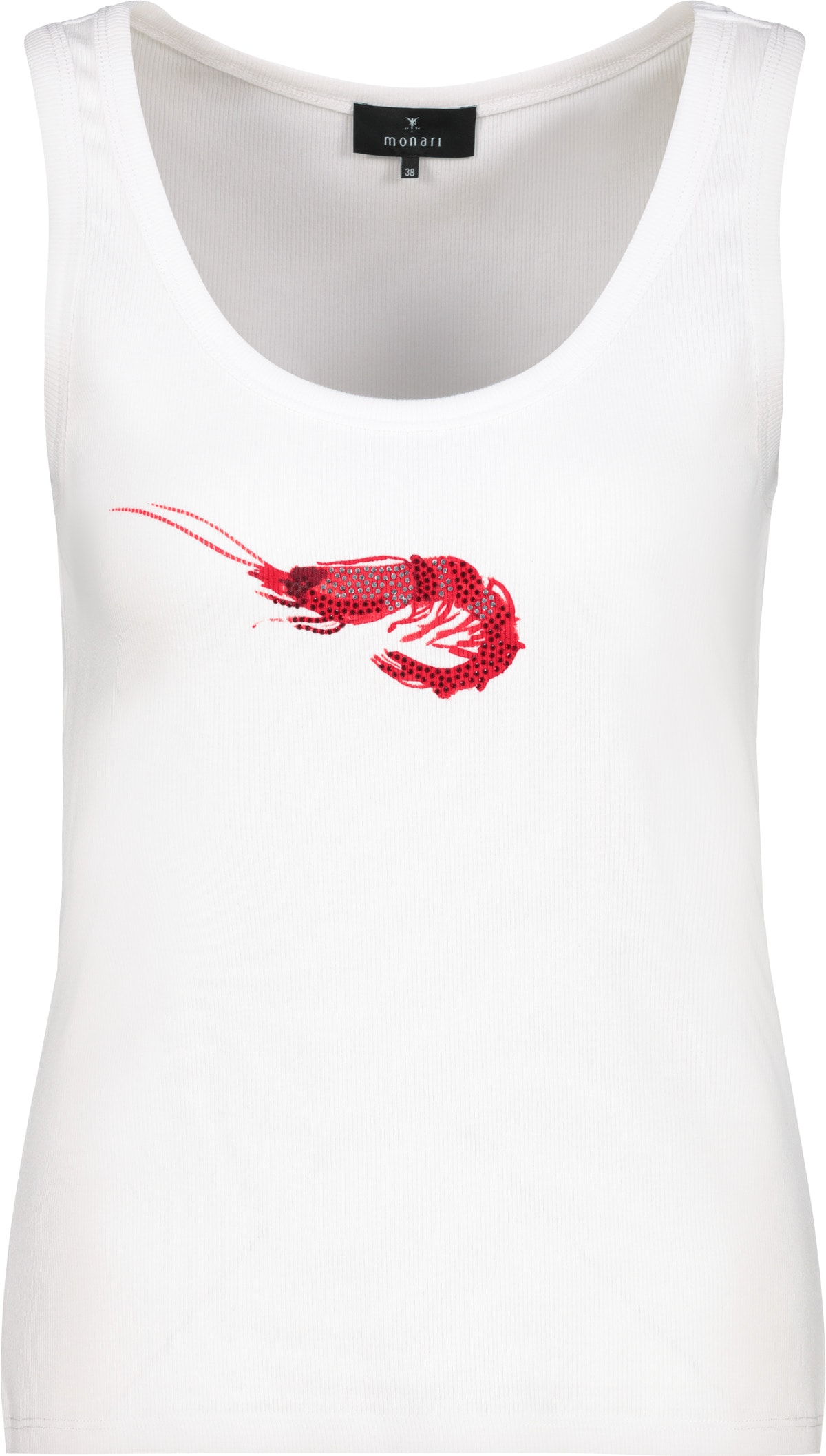 Monari Tanktop »Top Shrimp«, Mit tiefem Rundhalsausschnitt