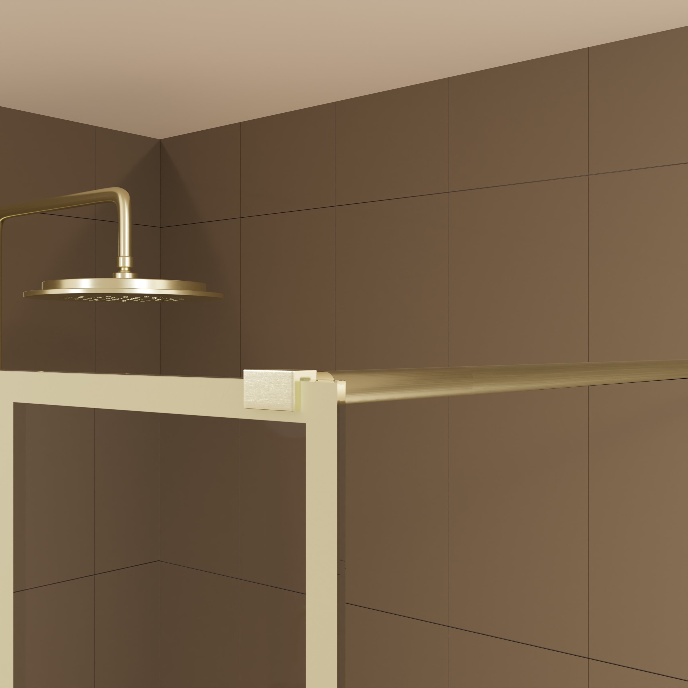 Marwell Walk-in-Dusche »Bricks Gold«, mit goldenen Siebdruck