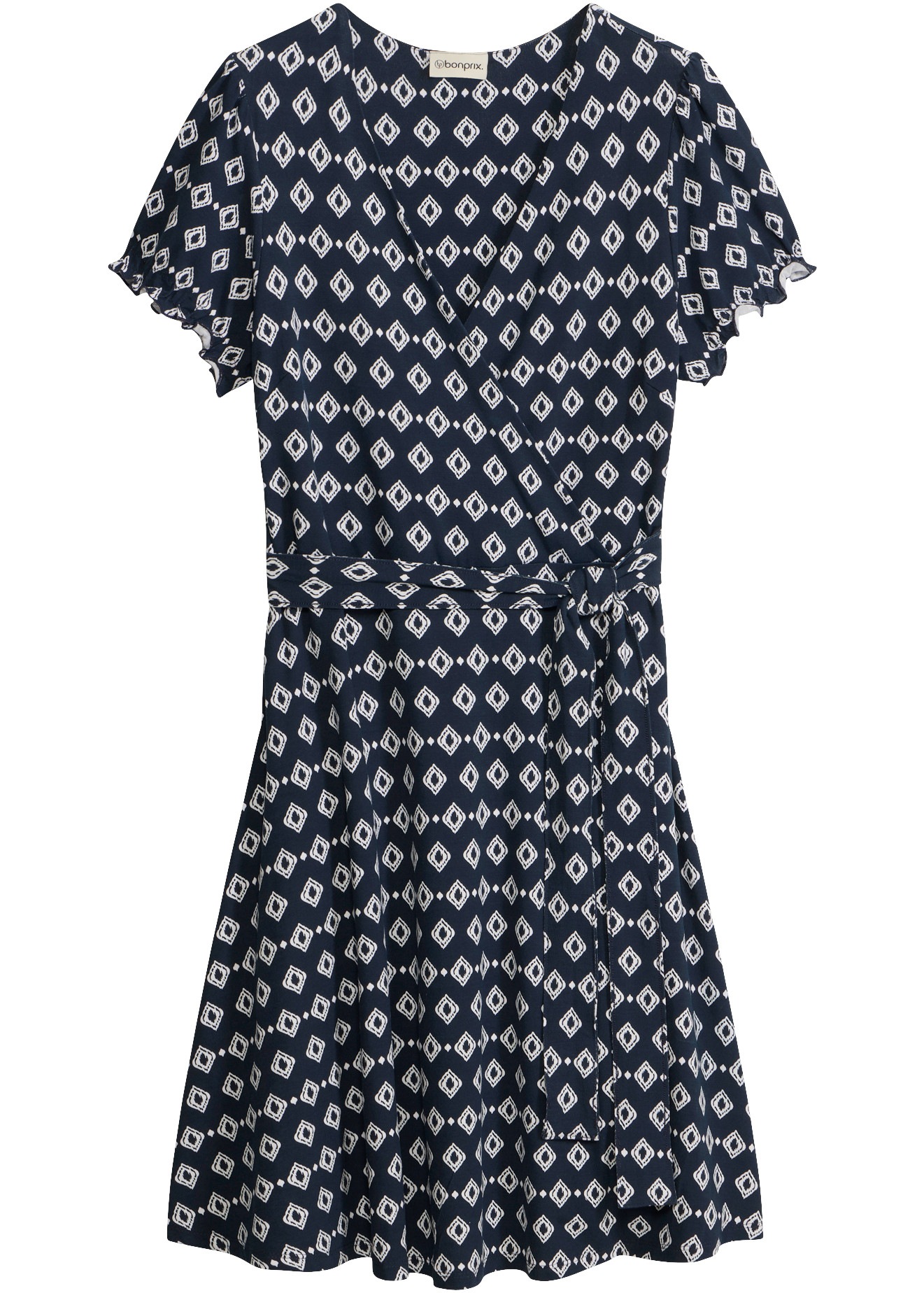 bonprix Jerseykleid ausgestellte Passform, figurumspielendes Design, mit Allover-Print