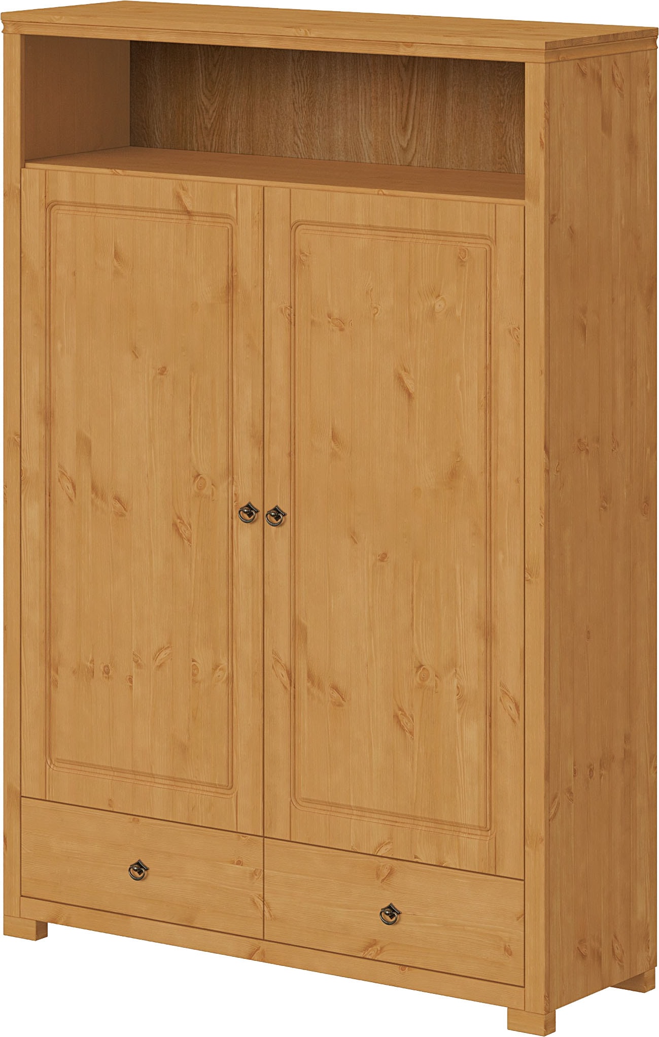 OTTO home Wäscheschrank »Clarius, Neuheit! Smarter ALLESKÖNNER, Mehrzweckschrank, Büroschrank«, (H/B/T ca. 180/125/40cm), mit Ausziehregal, Schublade, stabil + langlebig, Massivholz made in EU