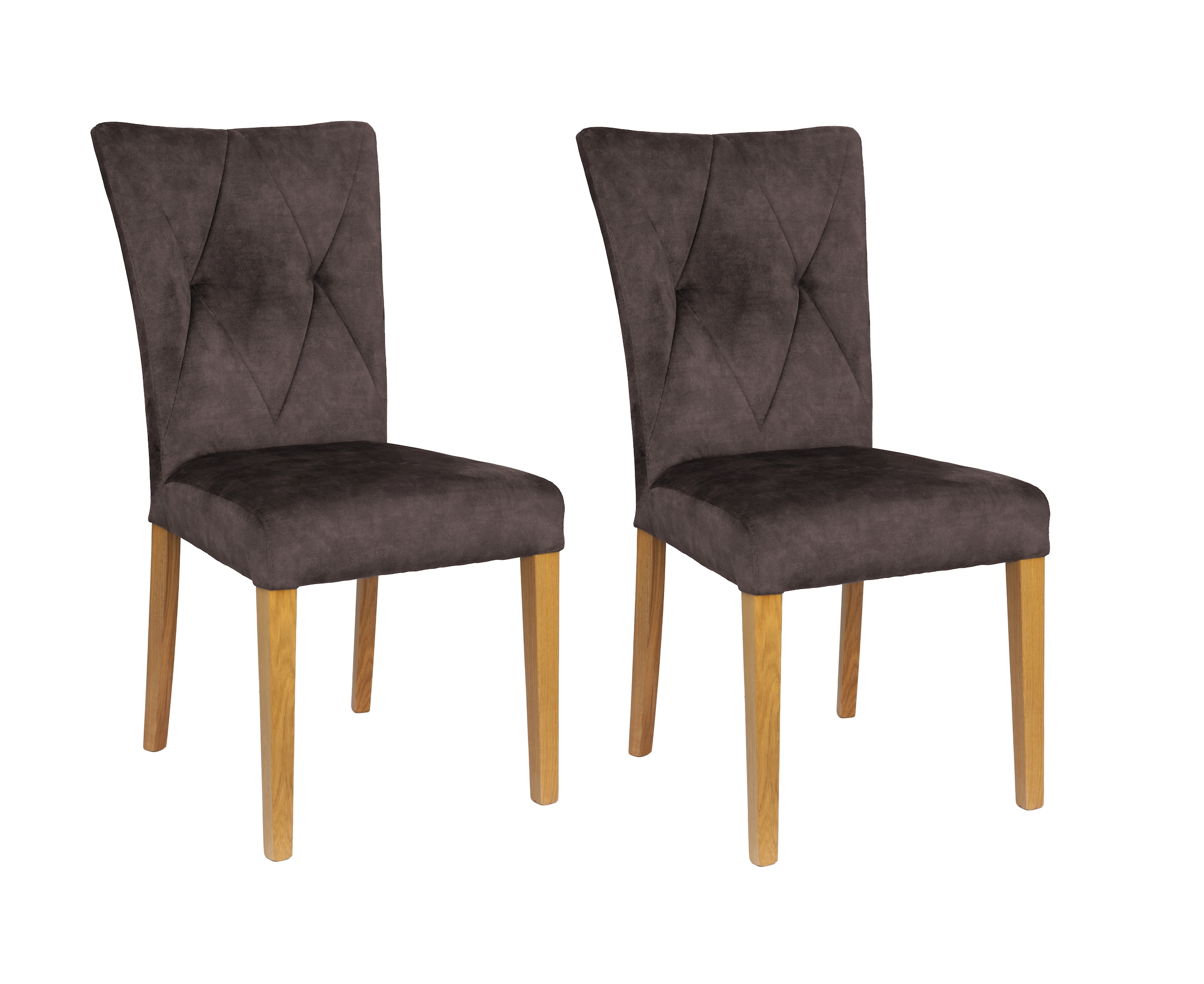 Home affaire 4-Fußstuhl "Diamond" (Set) 2 Stk. Samtvelours Sitz und Ruecken günstig online kaufen