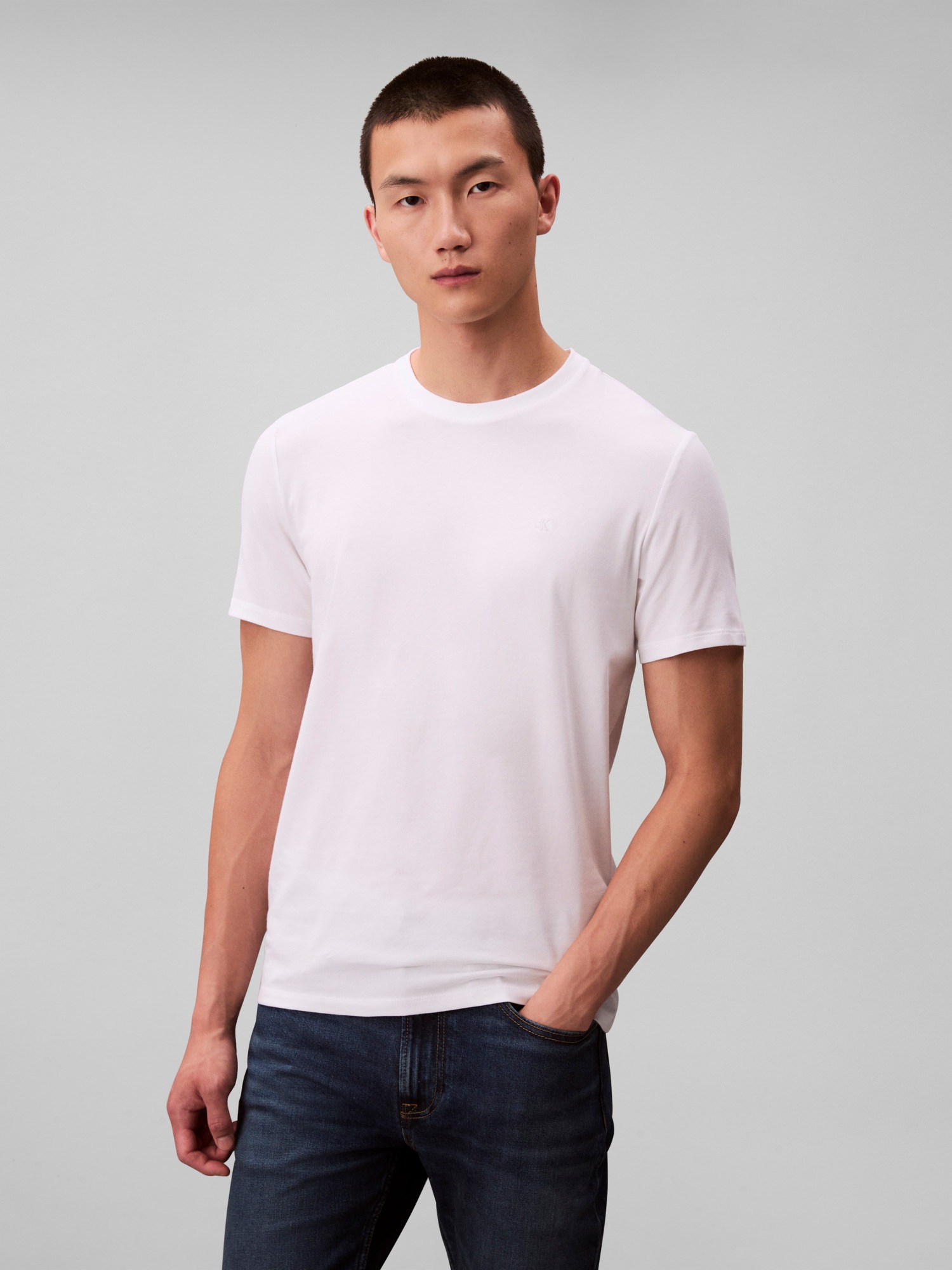Calvin Klein T-Shirt "SS STRETCH COTTON SLIM TEE 2PK", 2 Stk. Rundhalsaussc günstig online kaufen