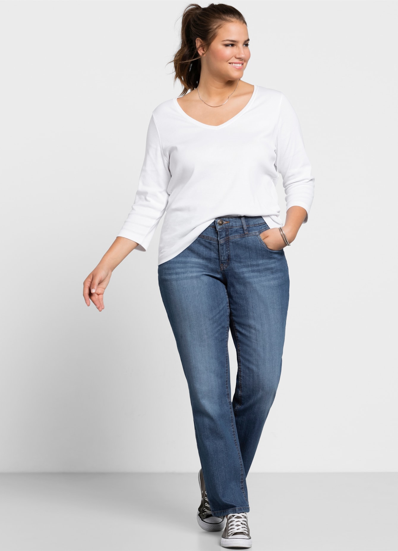 Sheego Stretch-Jeans 1 Stk. tlg. günstig online kaufen