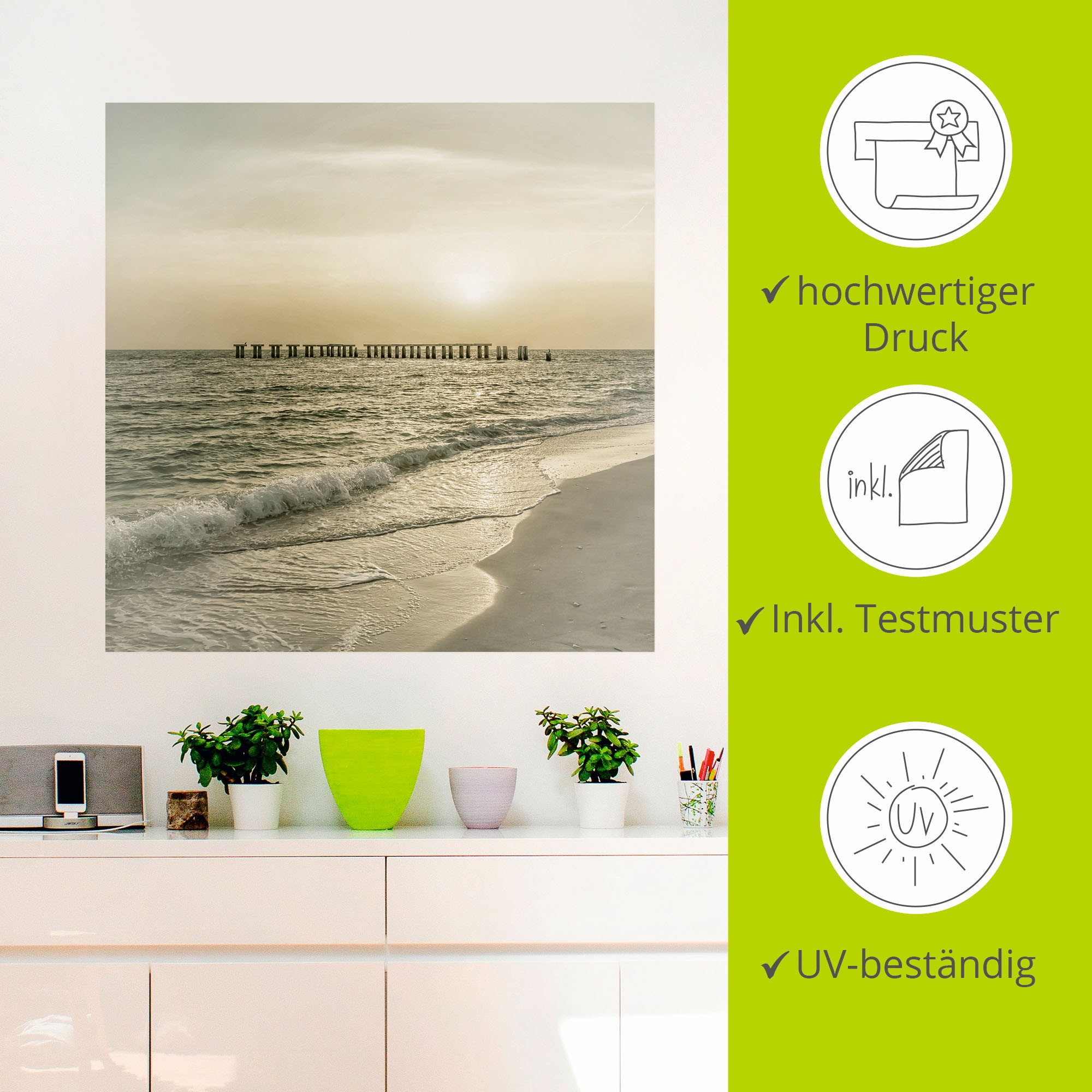 Artland Poster »Gasparilla Island Sonnenuntergang«, Strandbilder, (1 St.), als Alubild, Leinwandbild, Wandaufkleber oder Poster in versch. Größen
