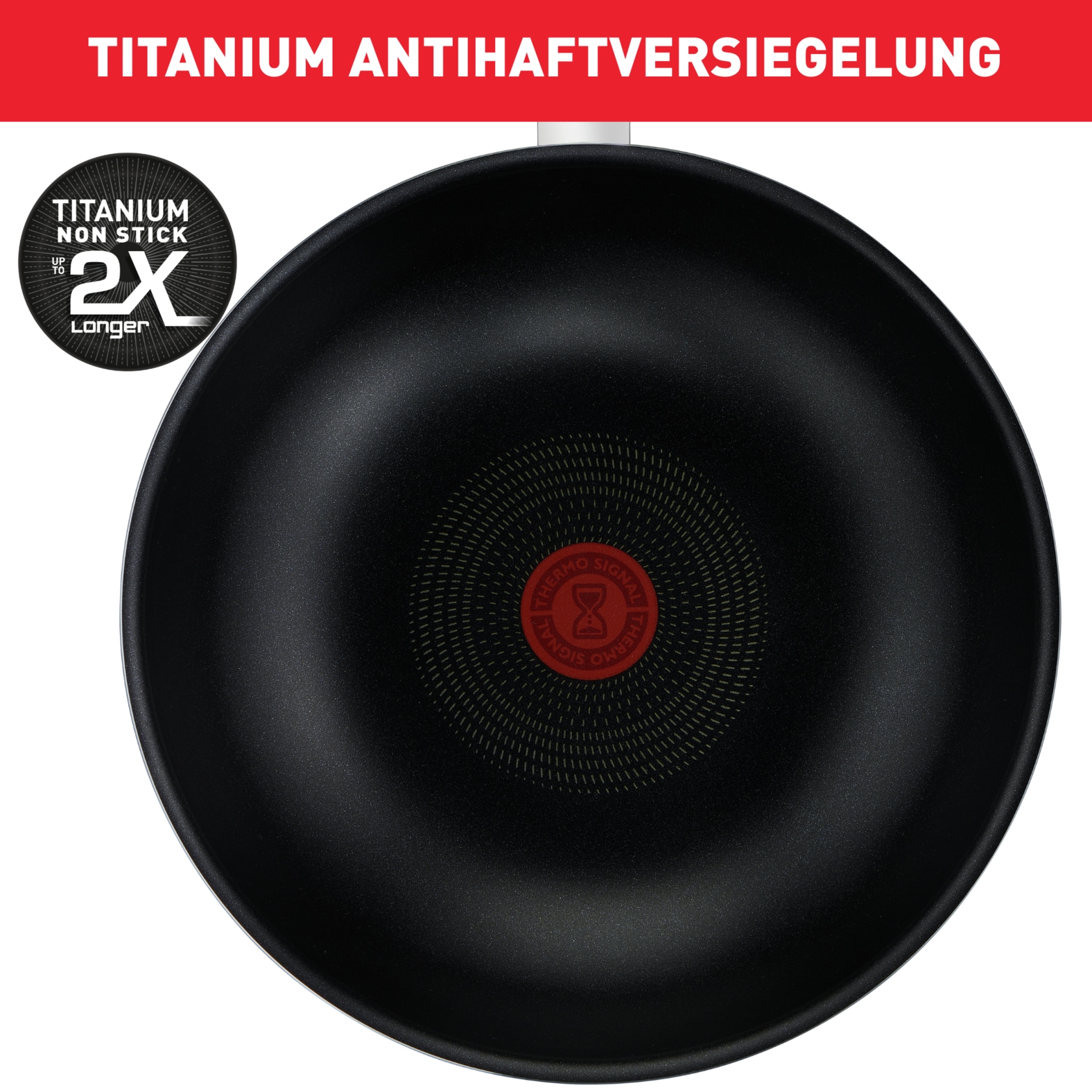 Tefal Bratpfanne »Resist, sichere Titanium Antihaftversiegelung« Aluminium Thermo-Signal bei idealer Brattemperatur, nicht induktionsgeeignet