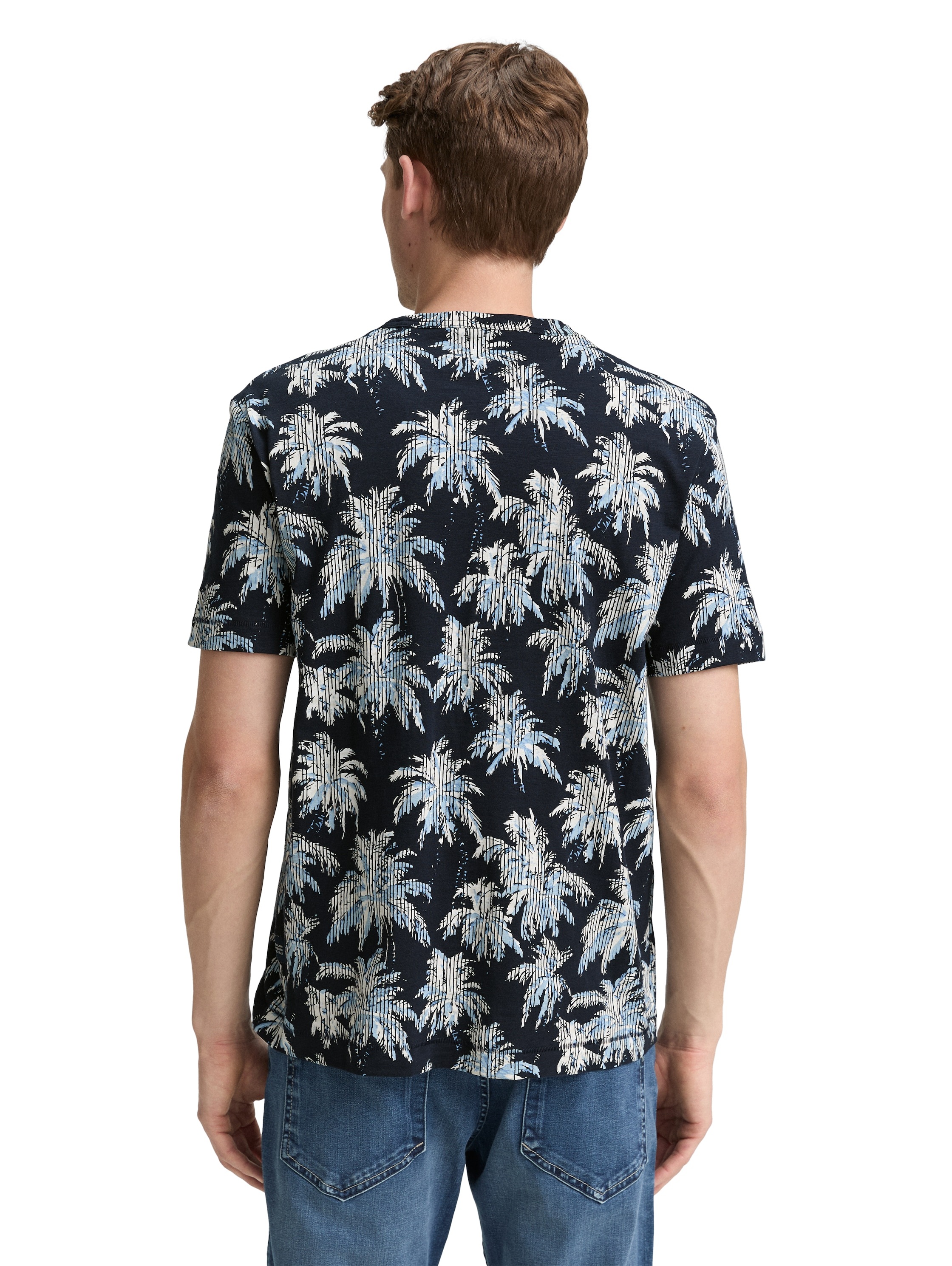TOM TAILOR T-Shirt, mit All-Over Palmen Print günstig online kaufen