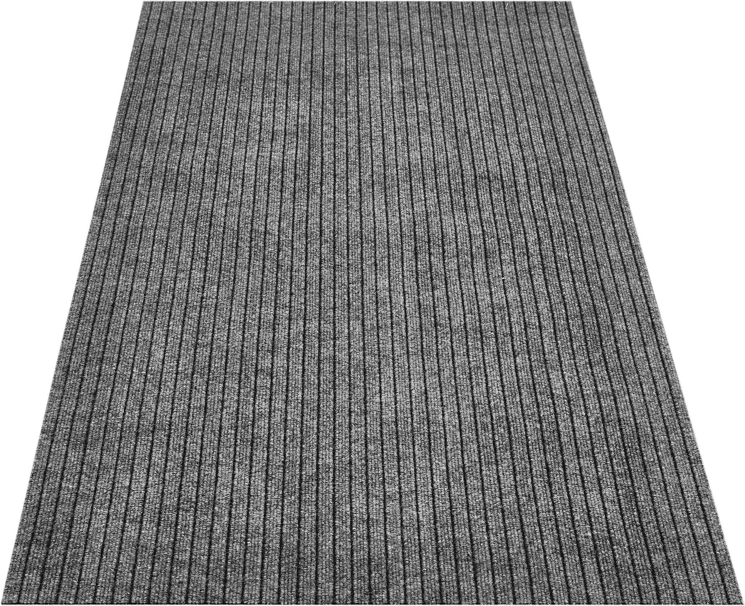 Läufer ANDIAMO "Marlo, Made in Belgium", grau, B:100cm H:7mm L:400cm, Obermaterial: 100% Polypropylen, Teppiche, Schmutzfangläufer, Schmutzfangläufer, gestreift, robust, In- und Outdoor geeignet