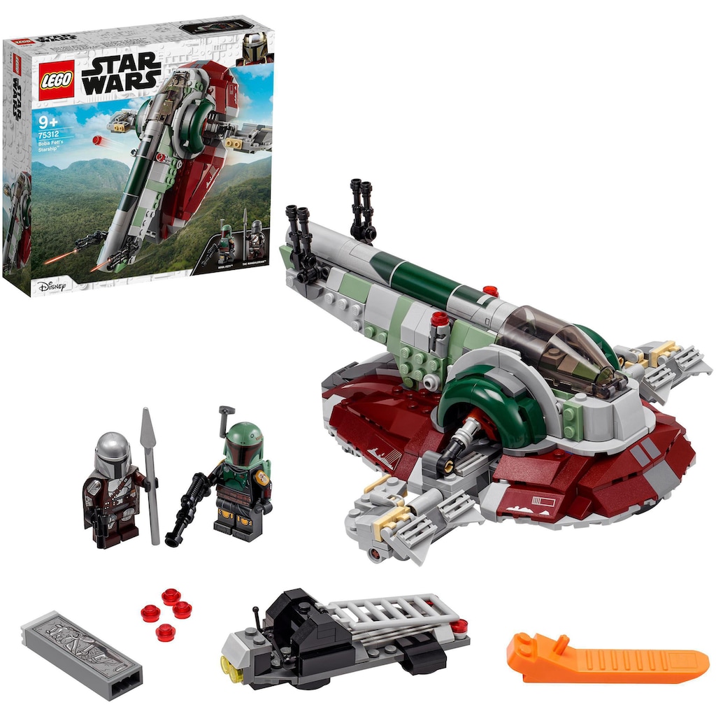 LEGO® Konstruktionsspielsteine »Boba Fetts Starship™ (75312), LEGO® Star Wars™ Mandalorian«, (593 St.), Made in Europe