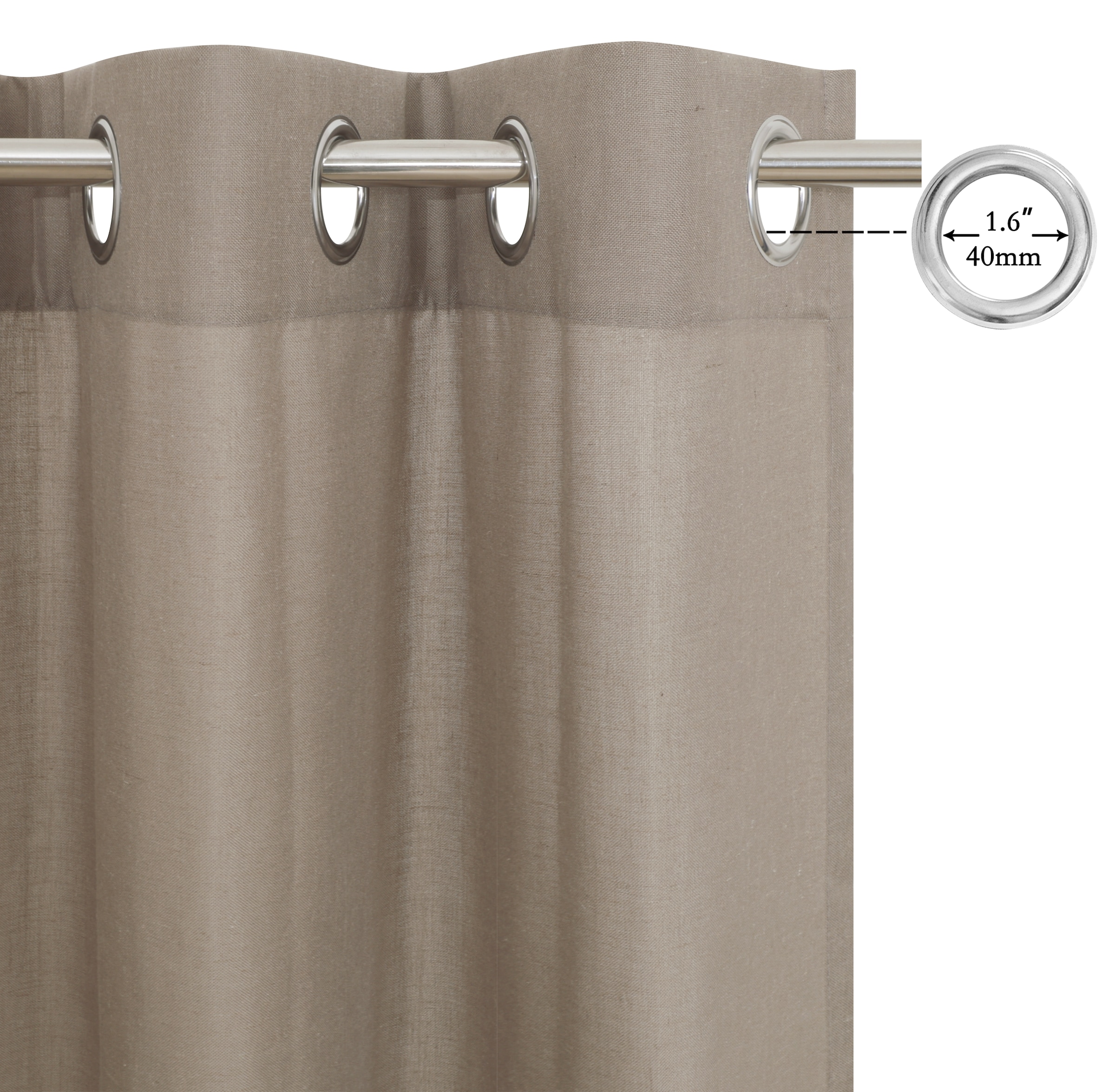 OTTO home Gardine »Rudy, 1 Stück, Halbtransparent« Ösen 1 Stk. tlg. Halbtransparent, Leinenlook, Polyester-Leinen-Mischung