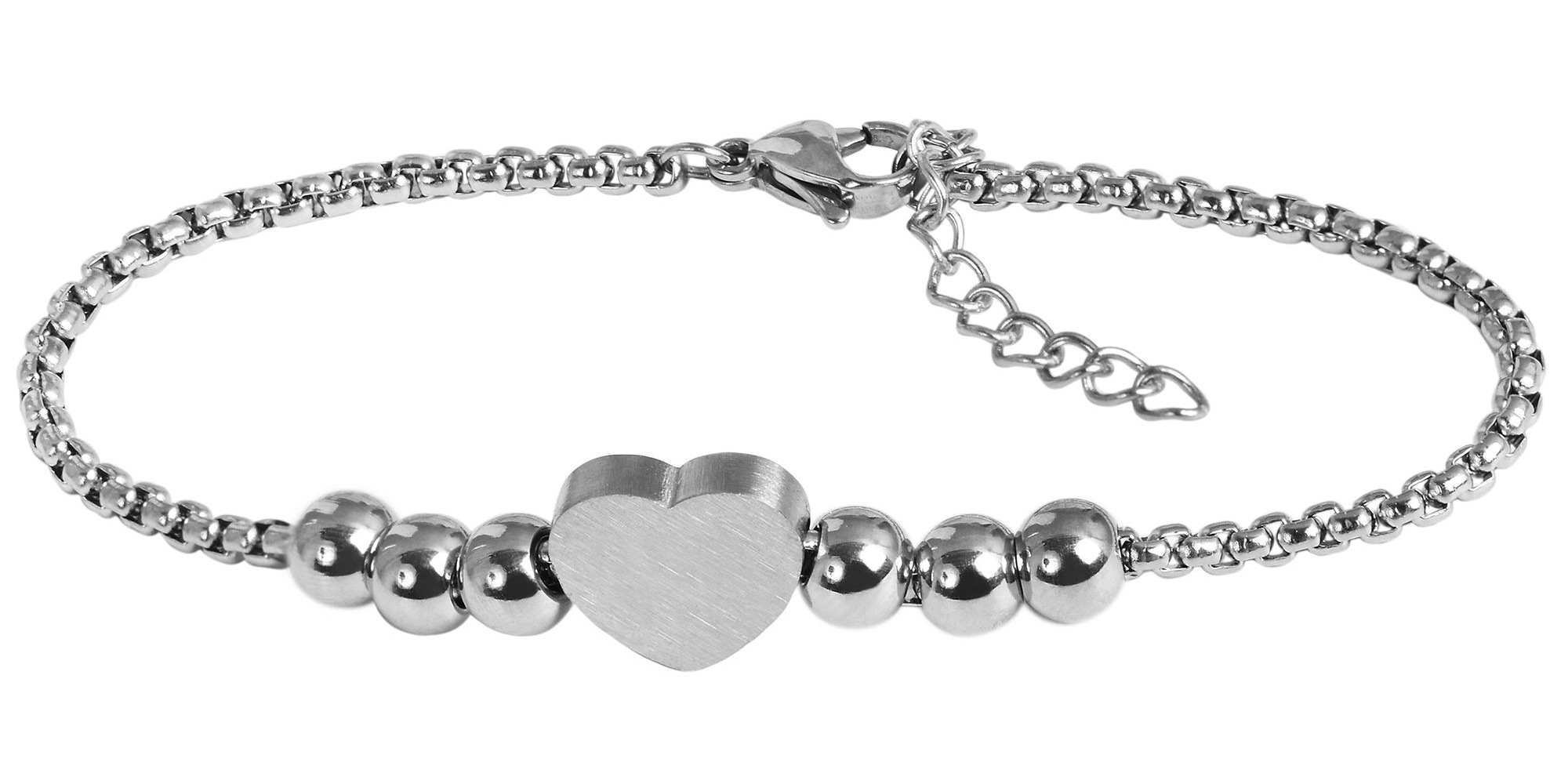 Adelia´s Armband »Damen Armband – Herz aus Edelstahl 17 cm« Ideal zum Verschenken – schlicht und stilvoll