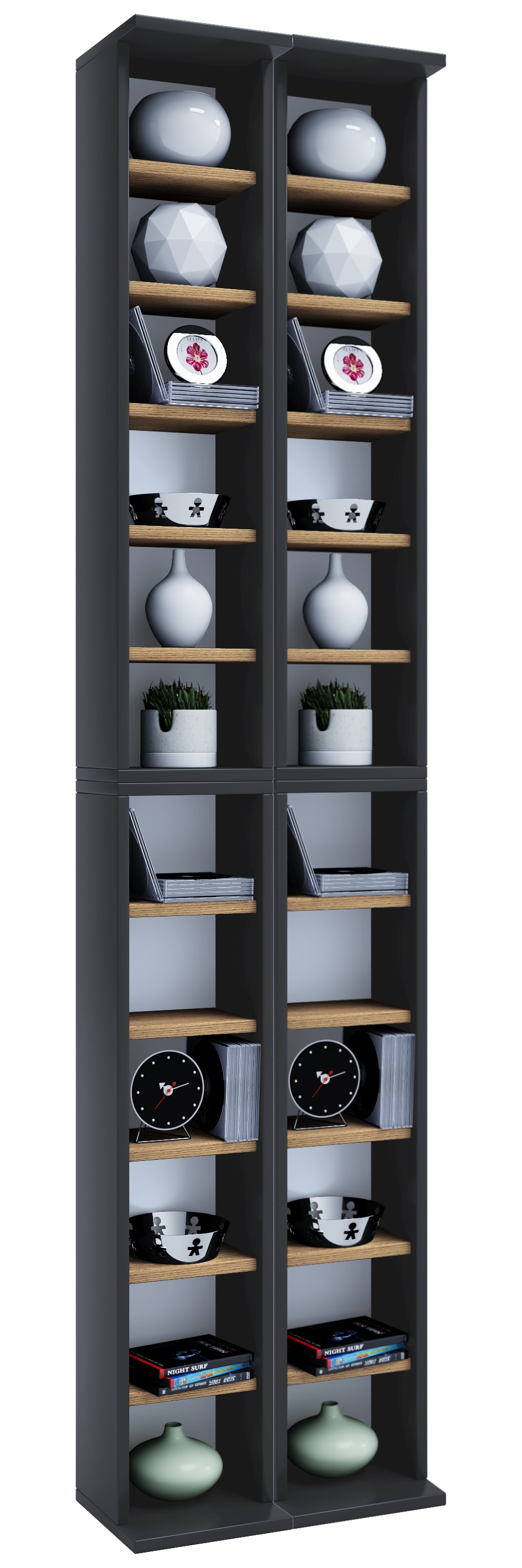 VCM Media-Regal "Holz CD DVD Stand Regal Schrank Ständer Almera" 1 Stk. tlg.