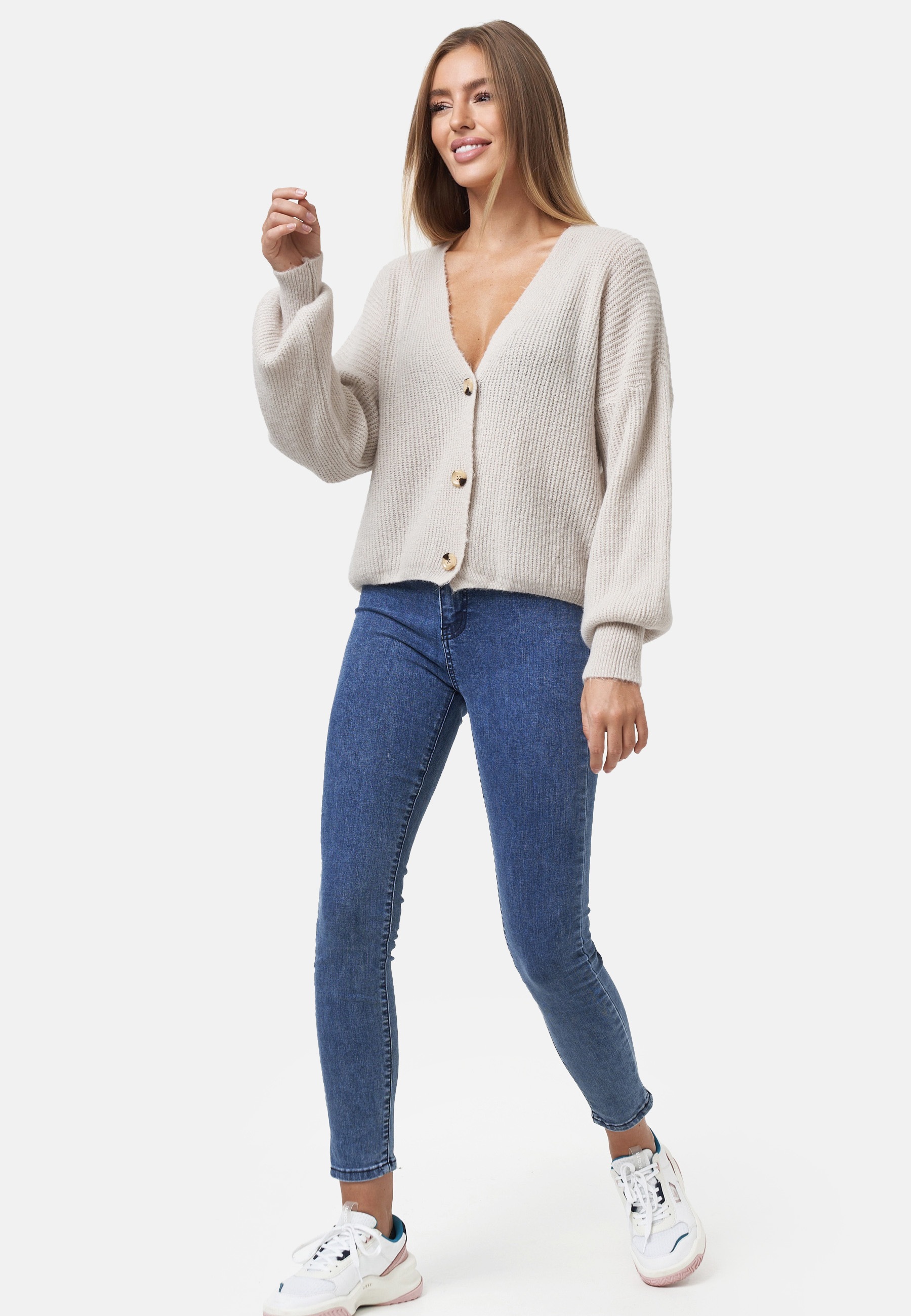 Decay Strickjacke, mit stylischen Knöpfen