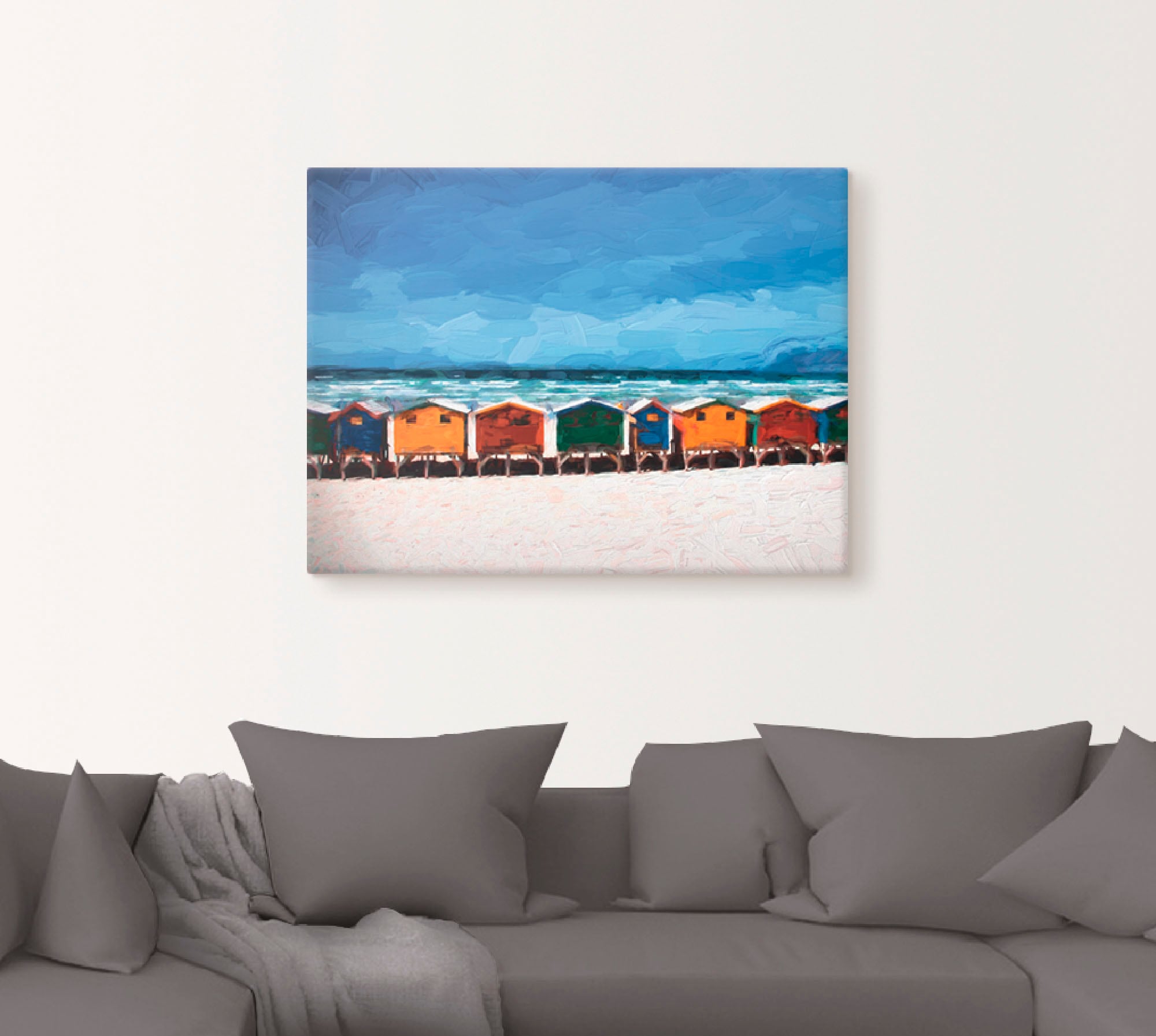 Artland Wandbild »Häuser am Meer«, Strand, (1 St.), als Leinwandbild,  Wandaufkleber oder Poster in versch. Größen bestellen | BAUR