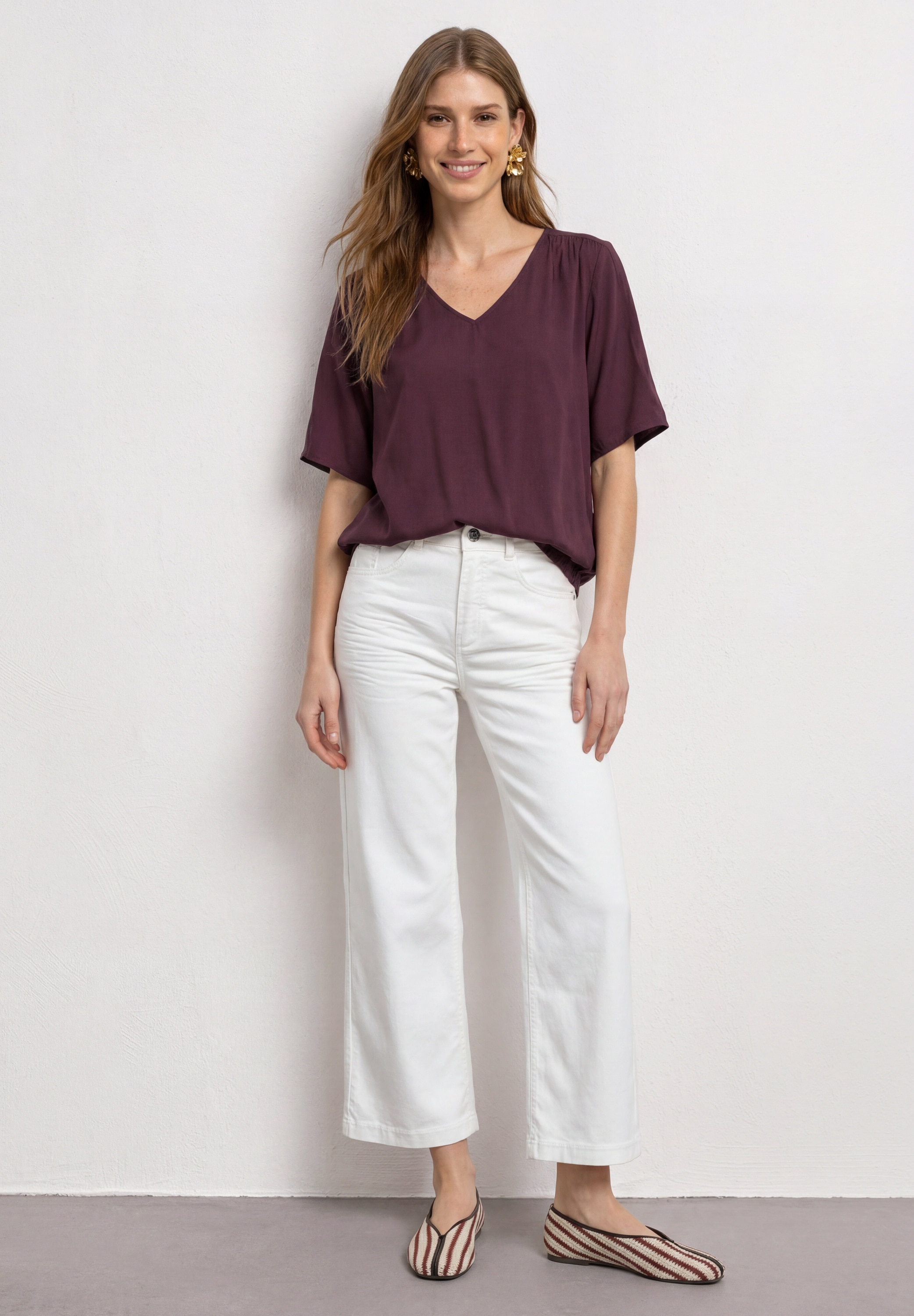 STREET ONE Shirtbluse mit V-Ausschnitt
