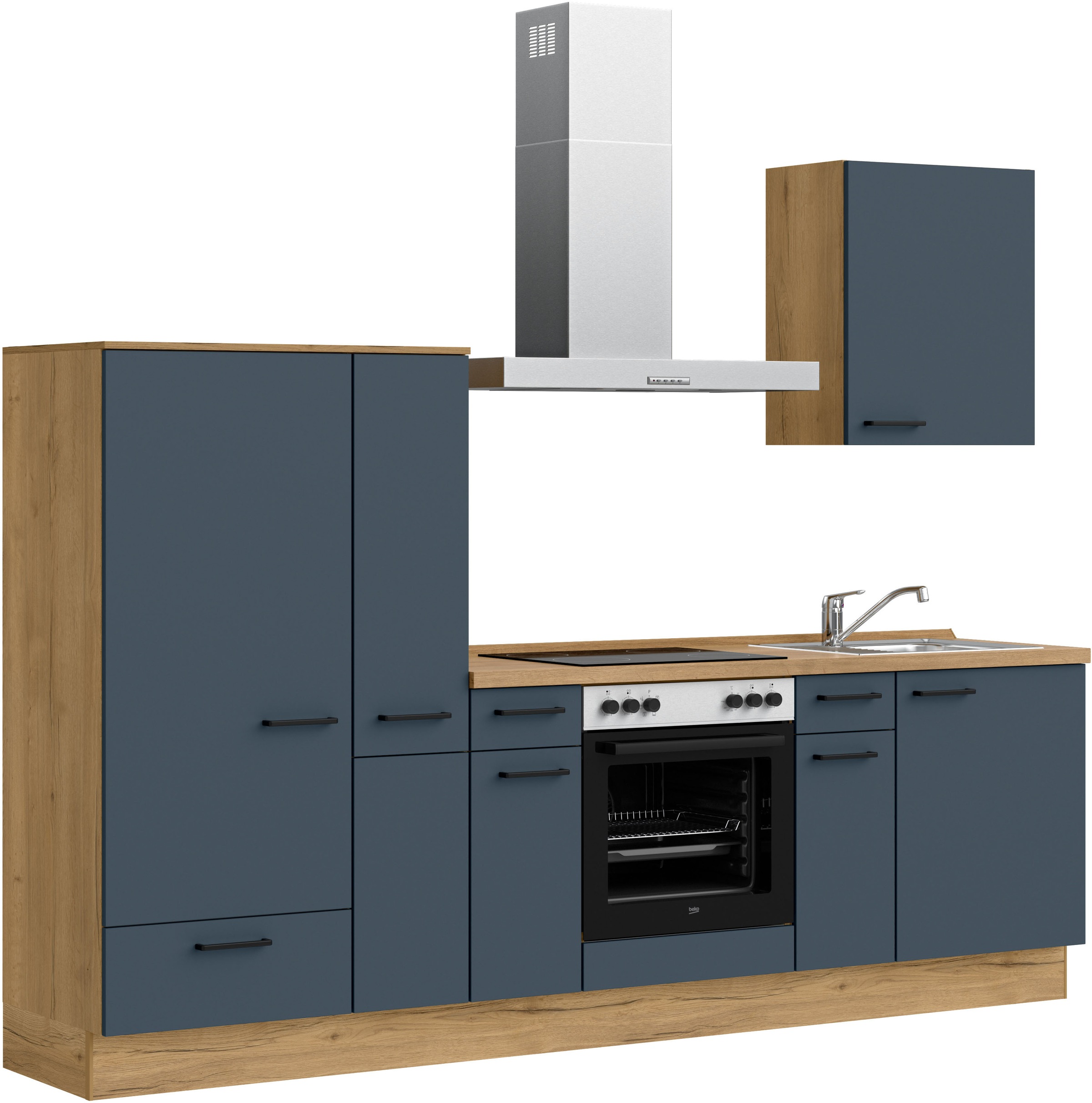 nobilia® Küchenzeile »"Easytouch I"«, vormontiert, Ausrichtung wählbar, Breite 270 cm, wahlw. mit E-Geräten