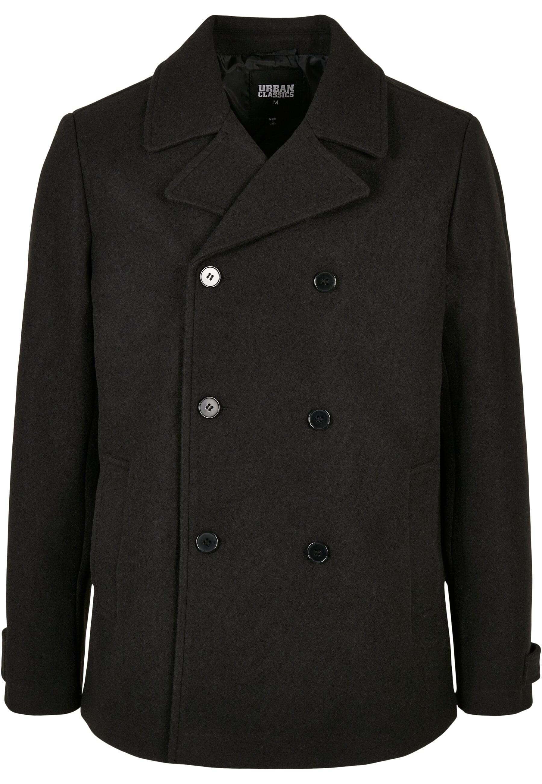 URBAN CLASSICS Allwetterjacke "Urban Classics Herren Classic Pea Coat", (1 St.), ohne Kapuze