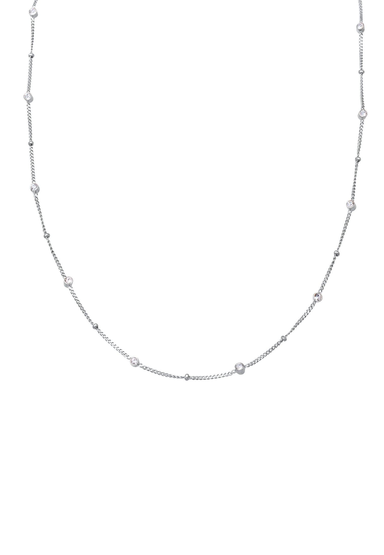 Elli Silberkette »Halskette Kugelkette Glas Kristalle Weiß 925 Sterling Silber«