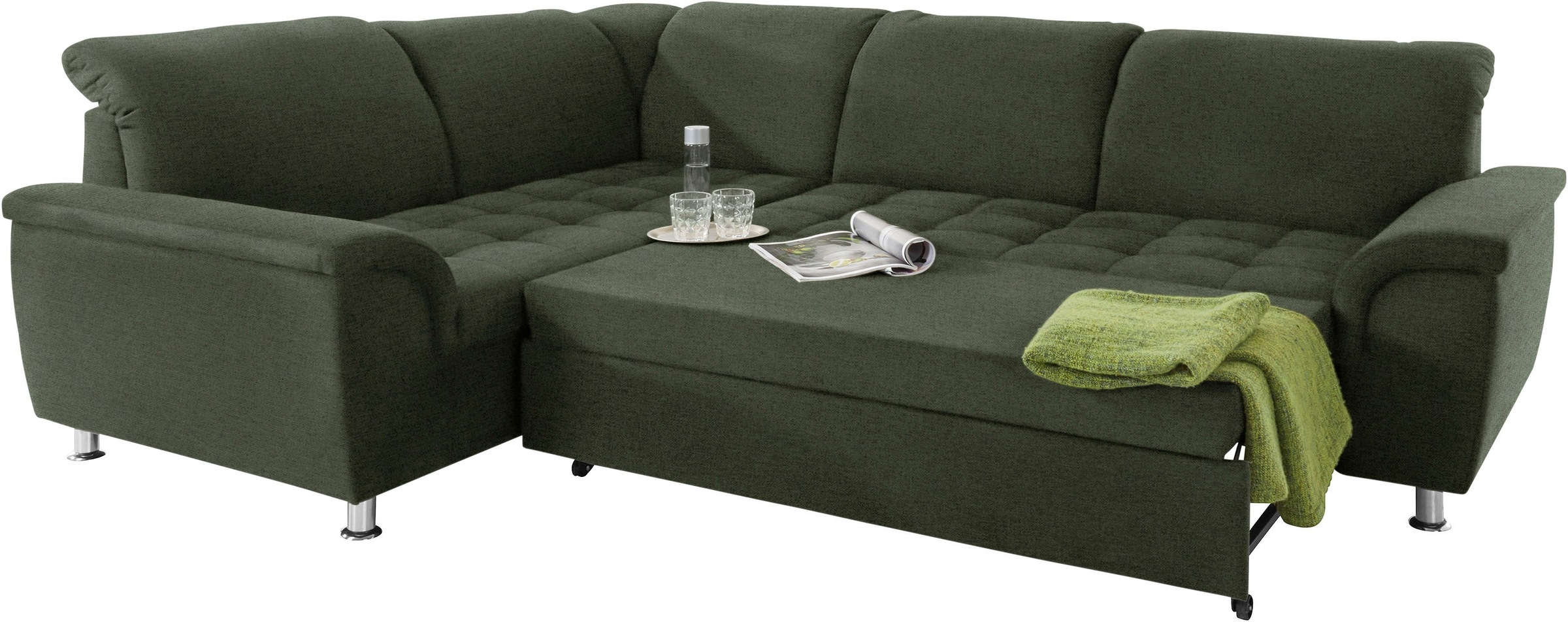 DOMO collection Ecksofa »Franzi L-Form«, wahlweise mit Kopfteilverstellung (dann Breite: 275 cm)