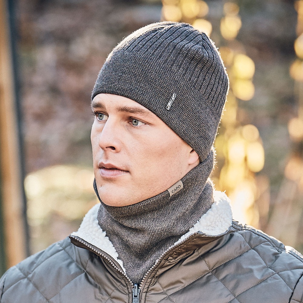 CAPO Strickmütze, Rippenstrick, hoher Wollanteil, natürliche Thermoregulati günstig online kaufen