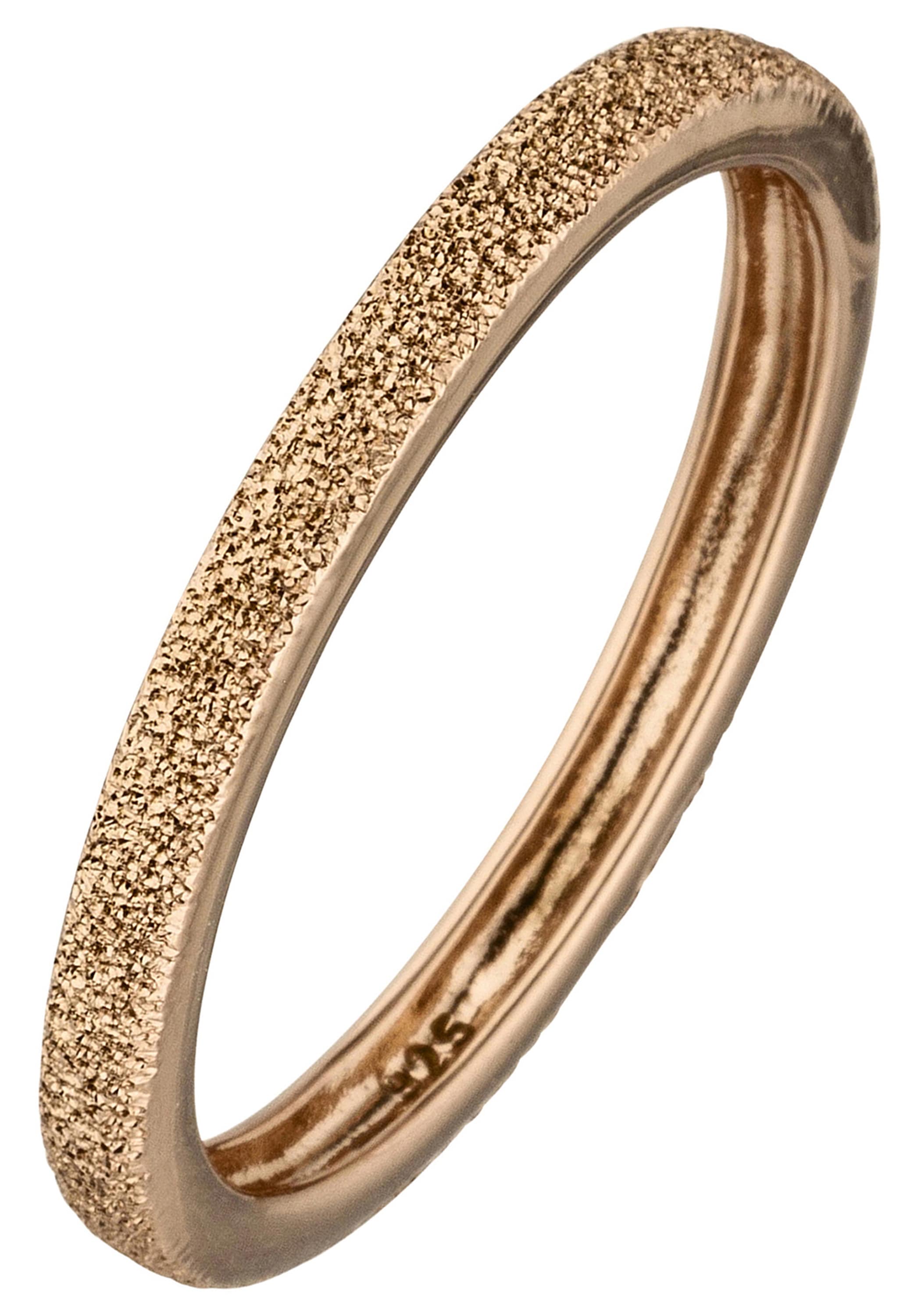 JOBO Fingerring 925 Silber roségold vergoldet mit Struktur