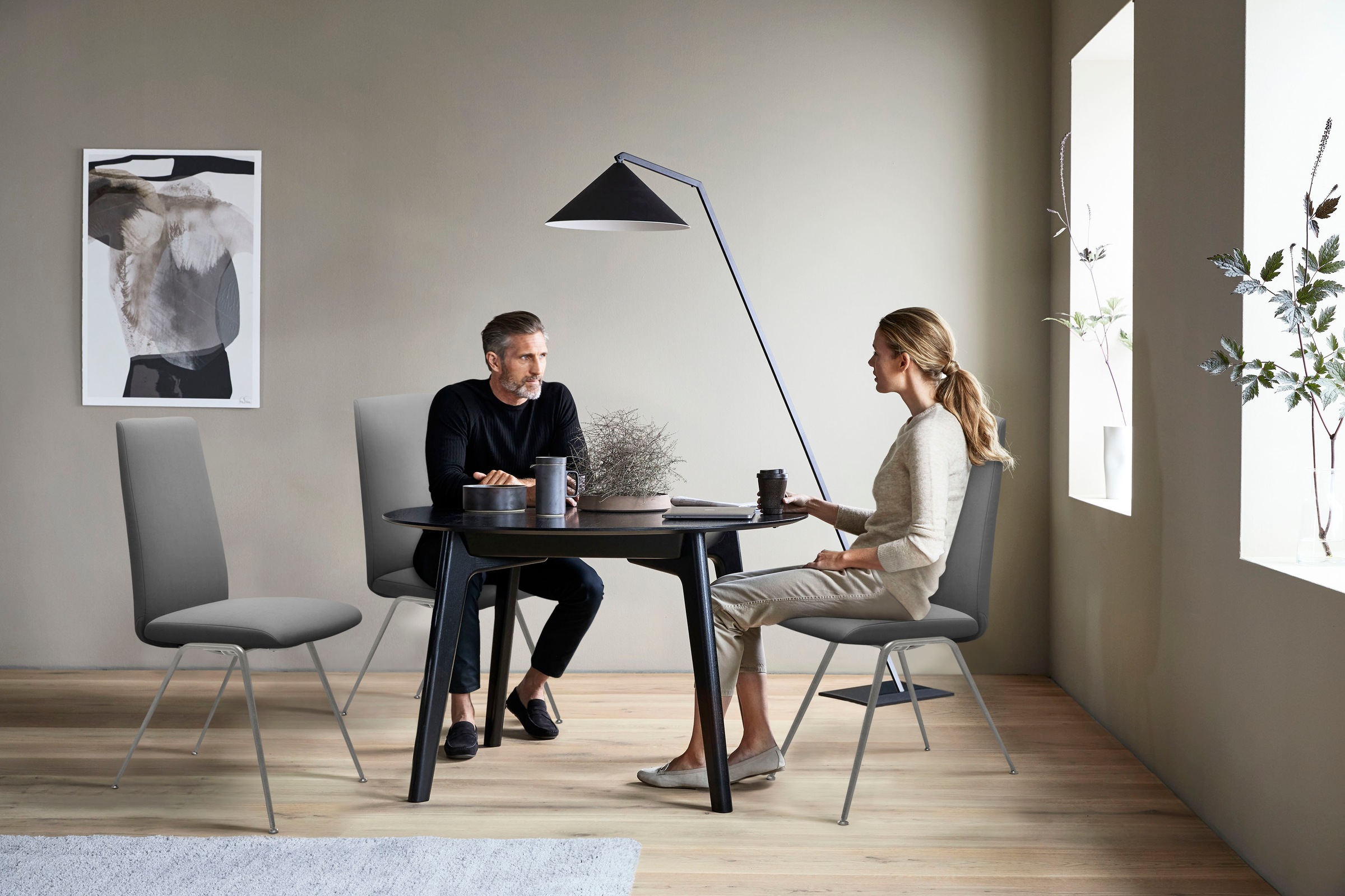 Stressless® Polsterstuhl »Laurel«, Microfaser DINAMICA, High Back, Größe M, mit Beinen aus Stahl in Chrom glänzend