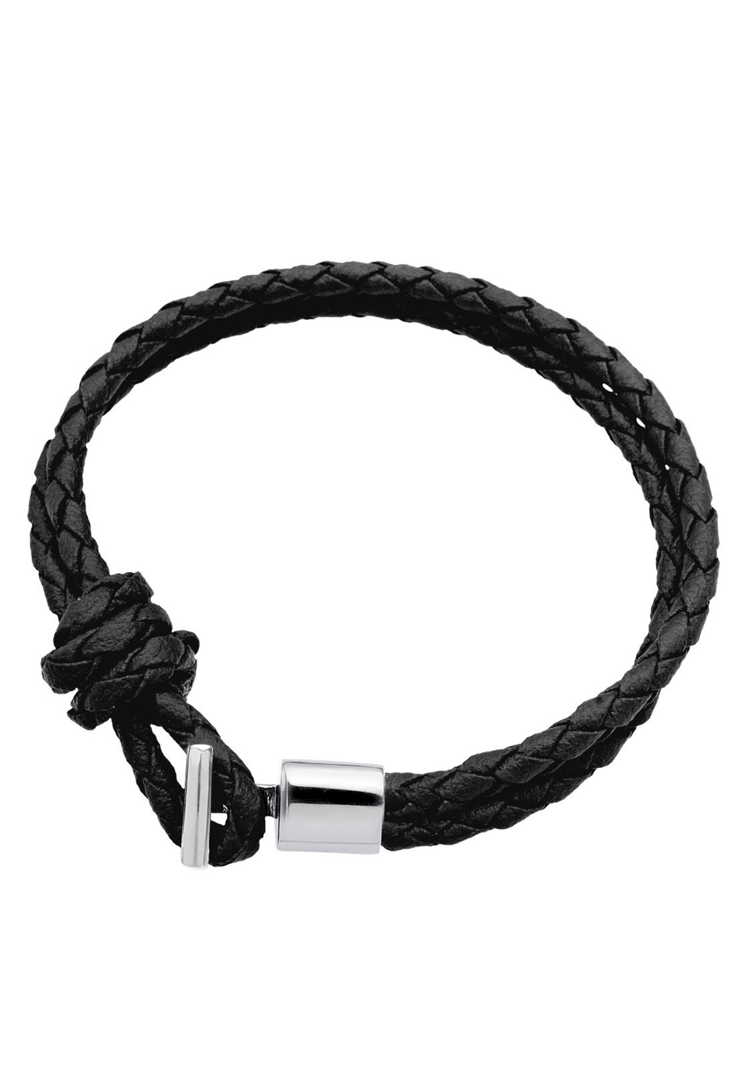 Kuzzoi Lederarmband »Armband Kunstleder Geflochten 925 Silber«