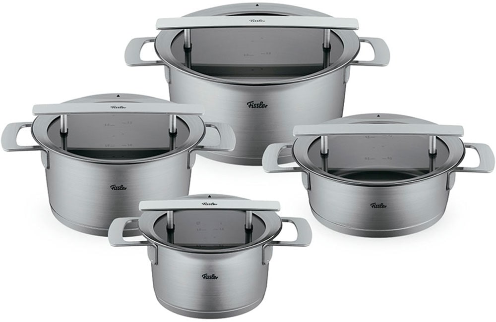 "Topf-Set FISSLER ""Phi Collection"", silber (silberfarben), Töpfe, cookstar Allherdboden; Edelstahl 18/10; Made in Germany"