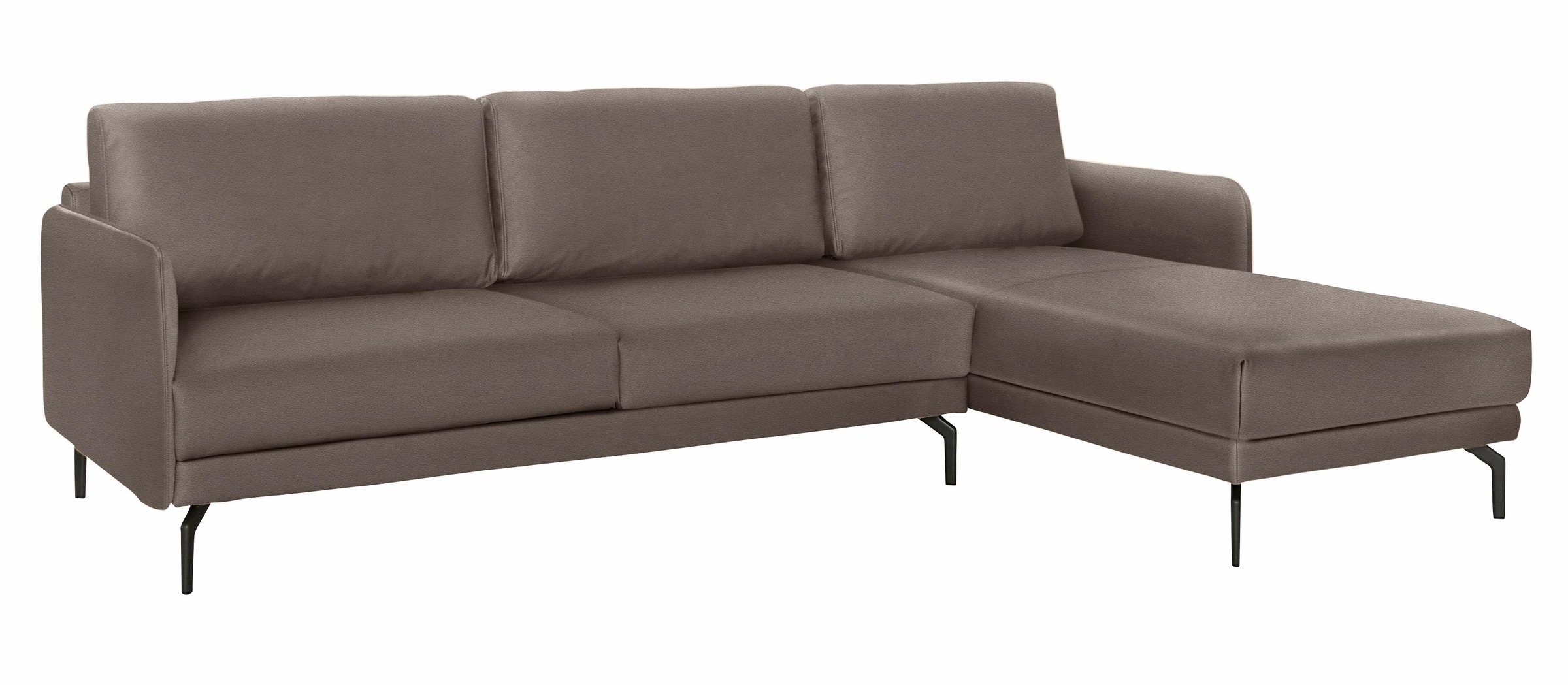 Ecksofa »hs.450«, Armlehne sehr schmal, Breite 274 cm, Alugussfuß Umbragrau