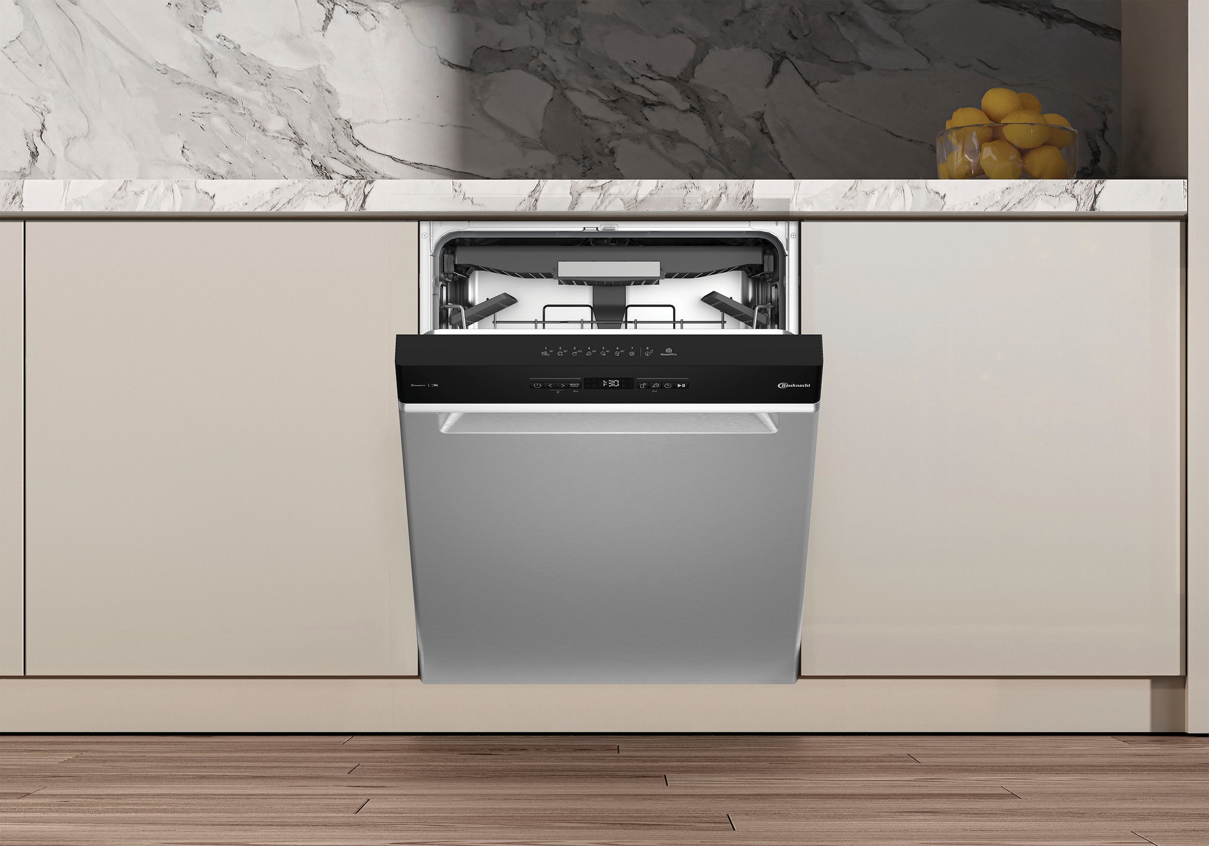 BAUKNECHT Unterbaugeschirrspüler »OBUC Ecosilent2 8650« 8,9 l 14 tlg. Maßgedecke ActiveDry – automatische Türöffnung, 2+2 Herstellergarantie