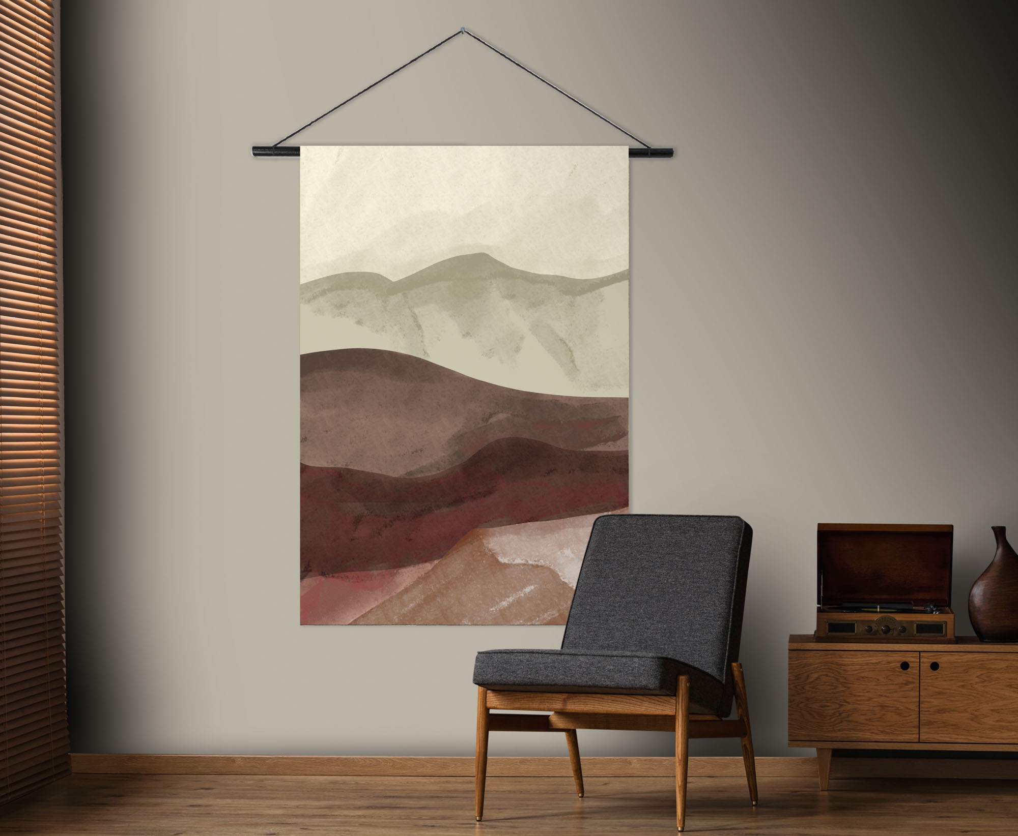 Wandbild »Horizont Aquarell«, (1 St.), Wandteppich XL