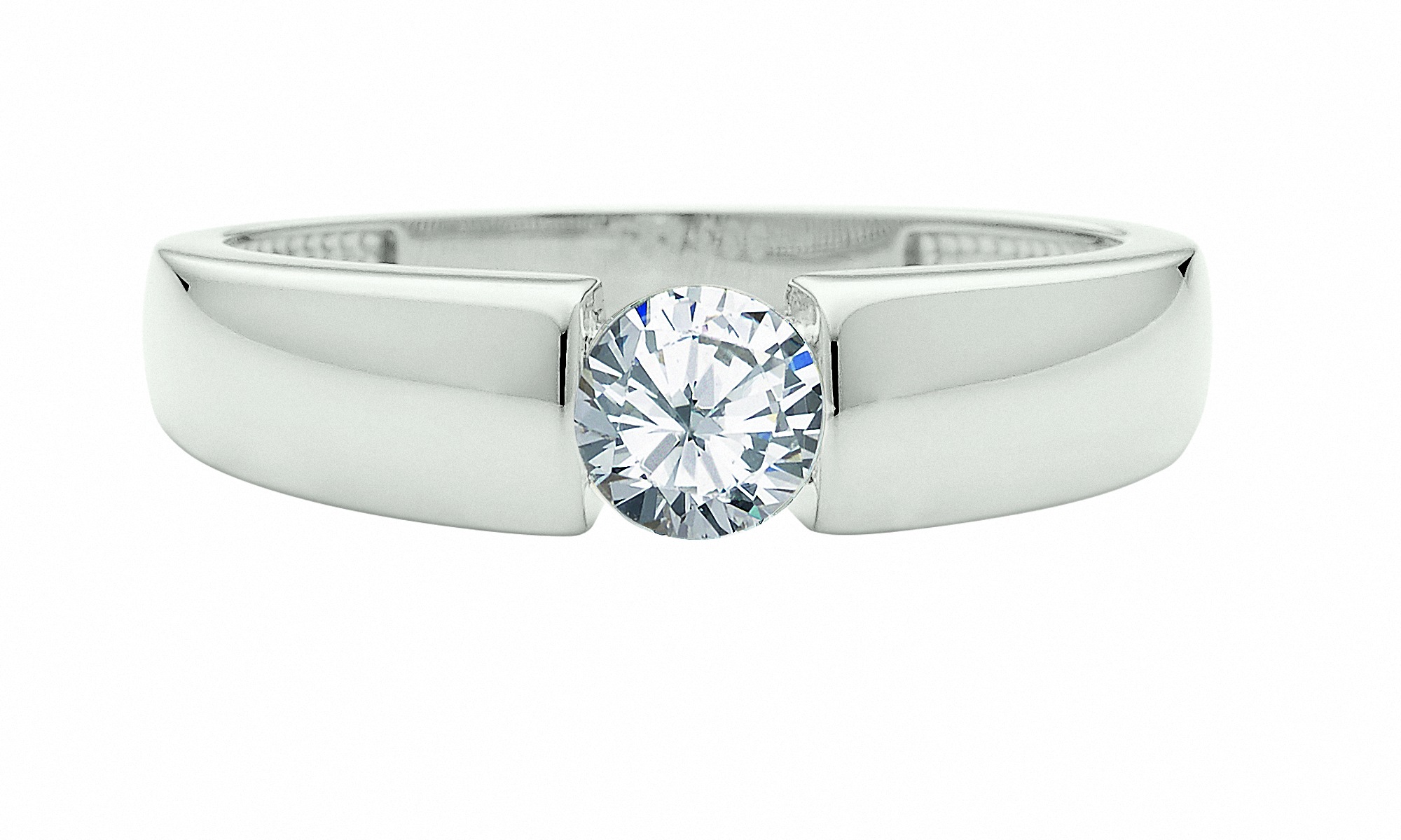 ADELIA ́S Damen Solitärring "Solitärring 333 Weißgold ( 8K ) mit Zirkonia", 56, Gold, silber, Gold, Fingerringe, Goldring Diamant