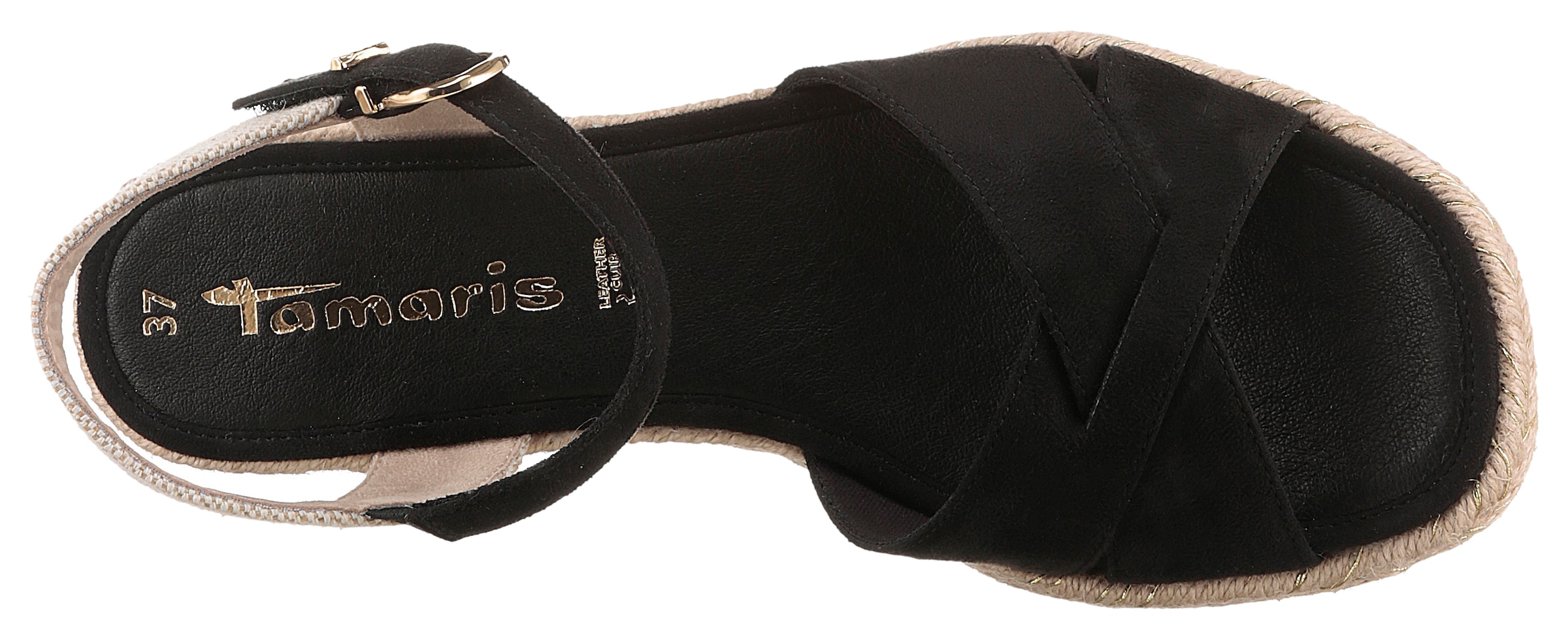 Tamaris Keilsandalette, Riemchensandale, Sommerschuh mit modischer Kreuzbandage