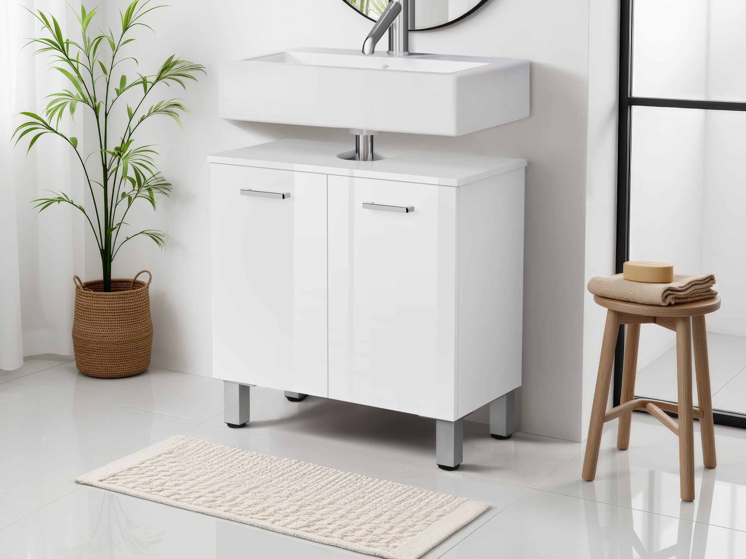 welltime Waschbeckenunterschrank "Florenz,Breite 60cm, 2 Tür, 2 Fächer, mit günstig online kaufen