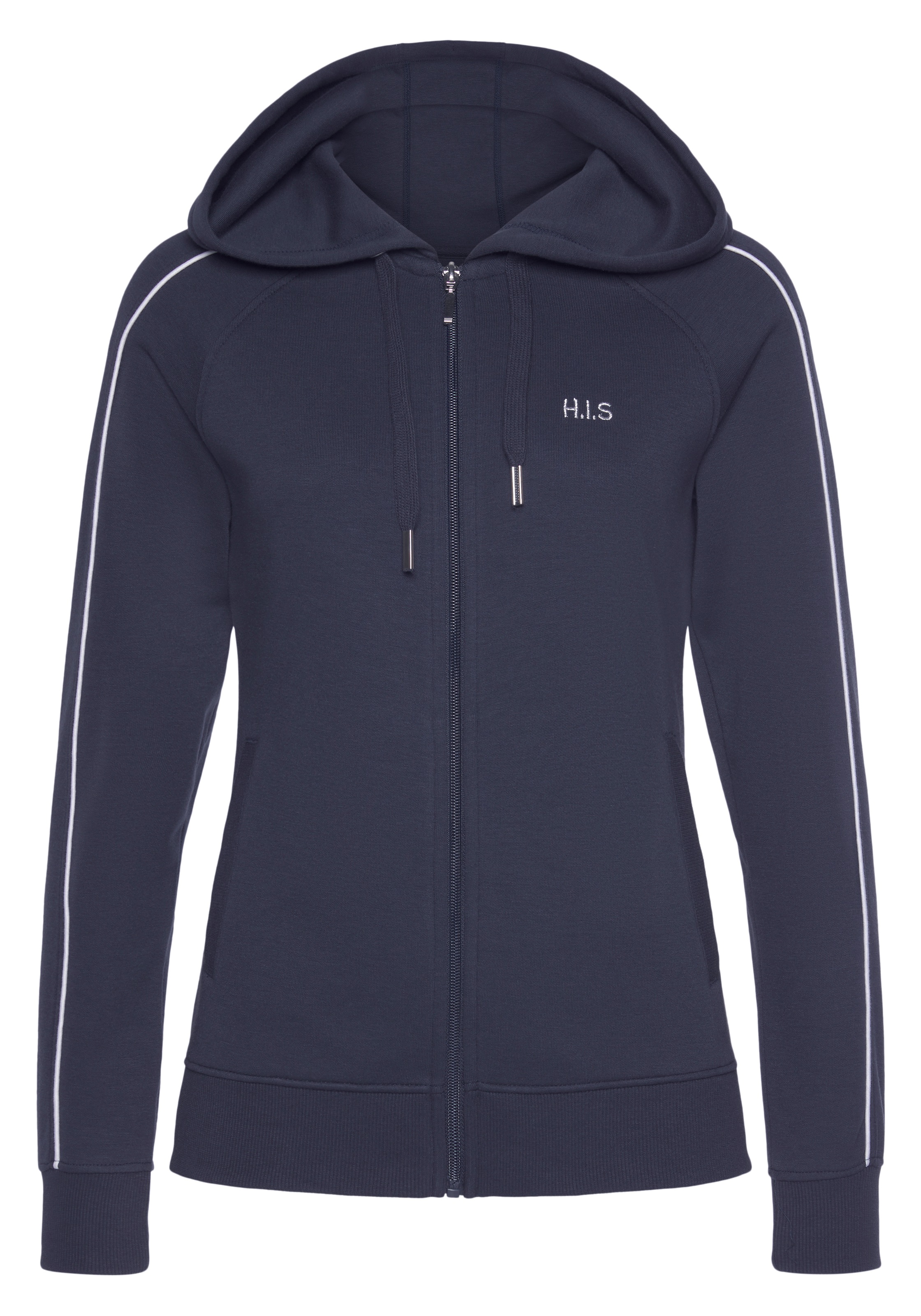 H.I.S Kapuzensweatjacke, mit Piping an den Ärmeln, Loungeanzug günstig online kaufen