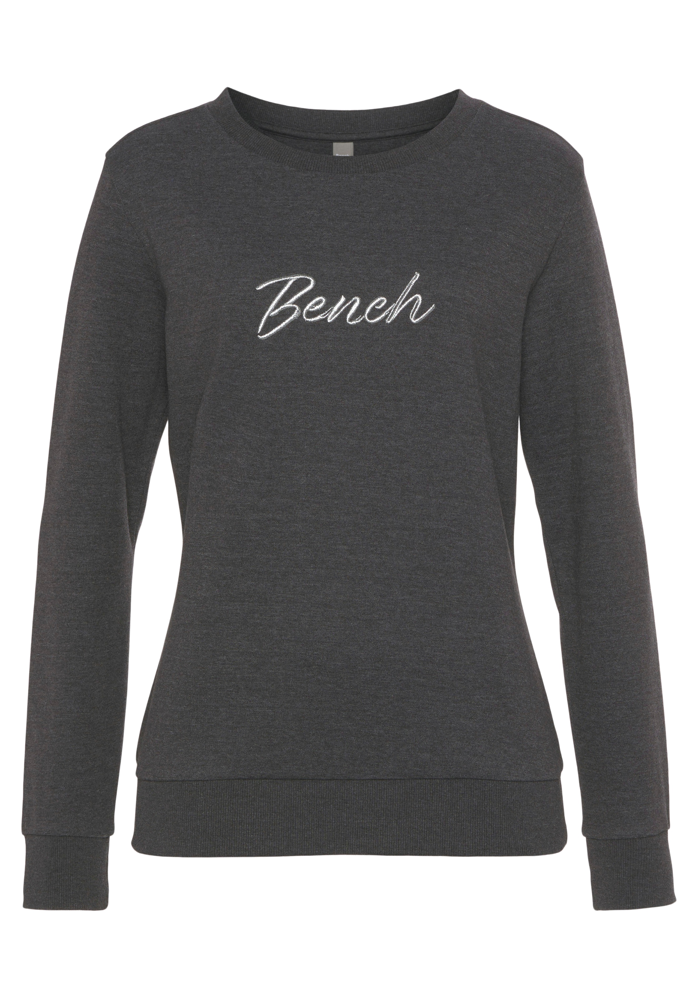 Bench. Loungewear Sweatshirt, mit glänzender Logostickerei, Loungewear