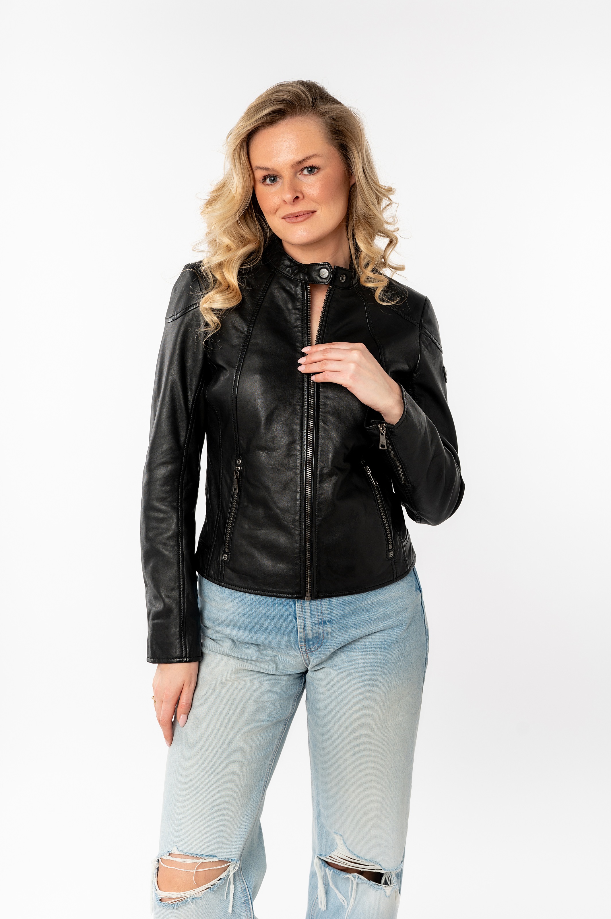 Mauritius Lederjacke "MWKyttie OT" mit verstärkten Schultern günstig online kaufen