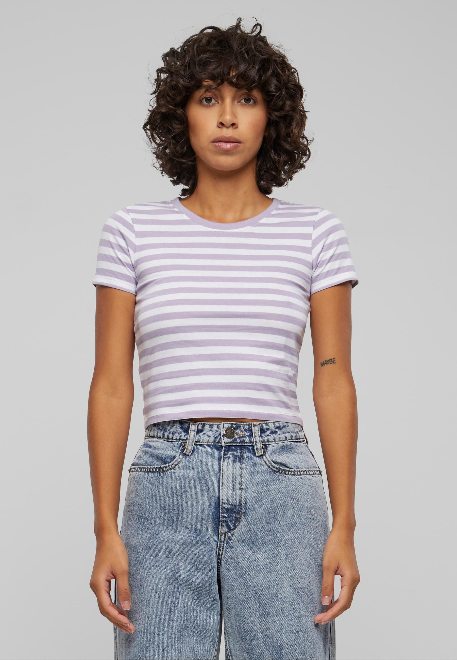 URBAN CLASSICS T-Shirt »Urban Classics Damen Ladies Short Striped Tee«, (1 tlg.)
