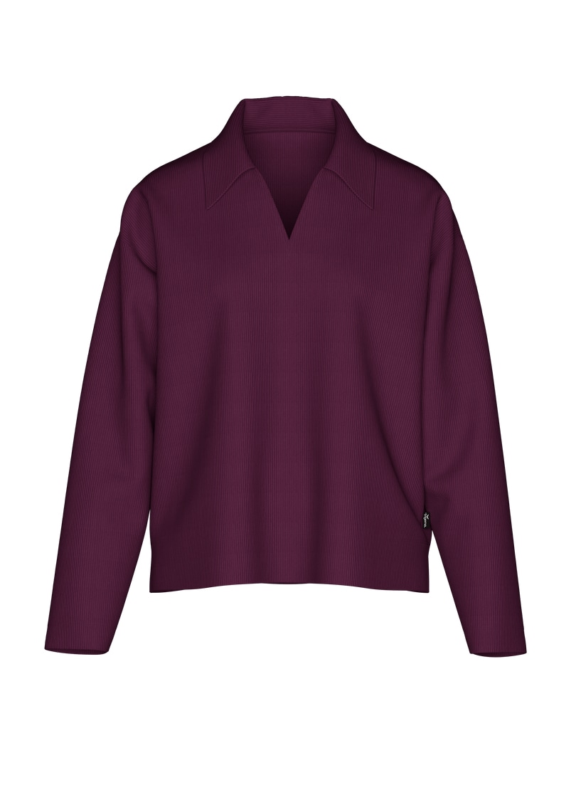 Trigema Poloshirt »TRIGEMA Sweatshirt mit Kragen und V-Ausschnitt«, (1 tlg.)