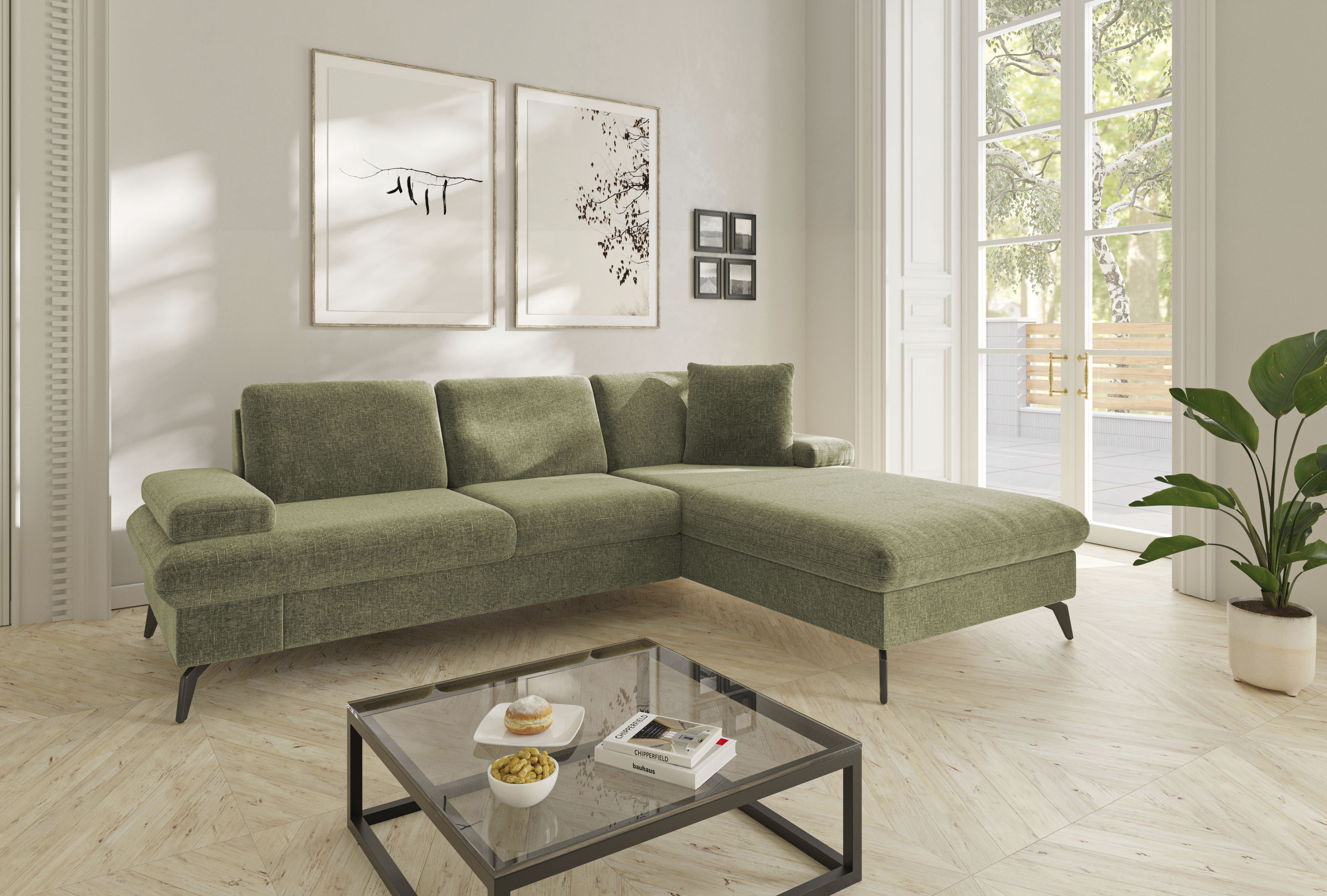 sit&more Ecksofa "Morris Jubi L-Form, B: 247 cm" mit Armteilfunktion & 1 Zierkissen, optional Schlaffunktion