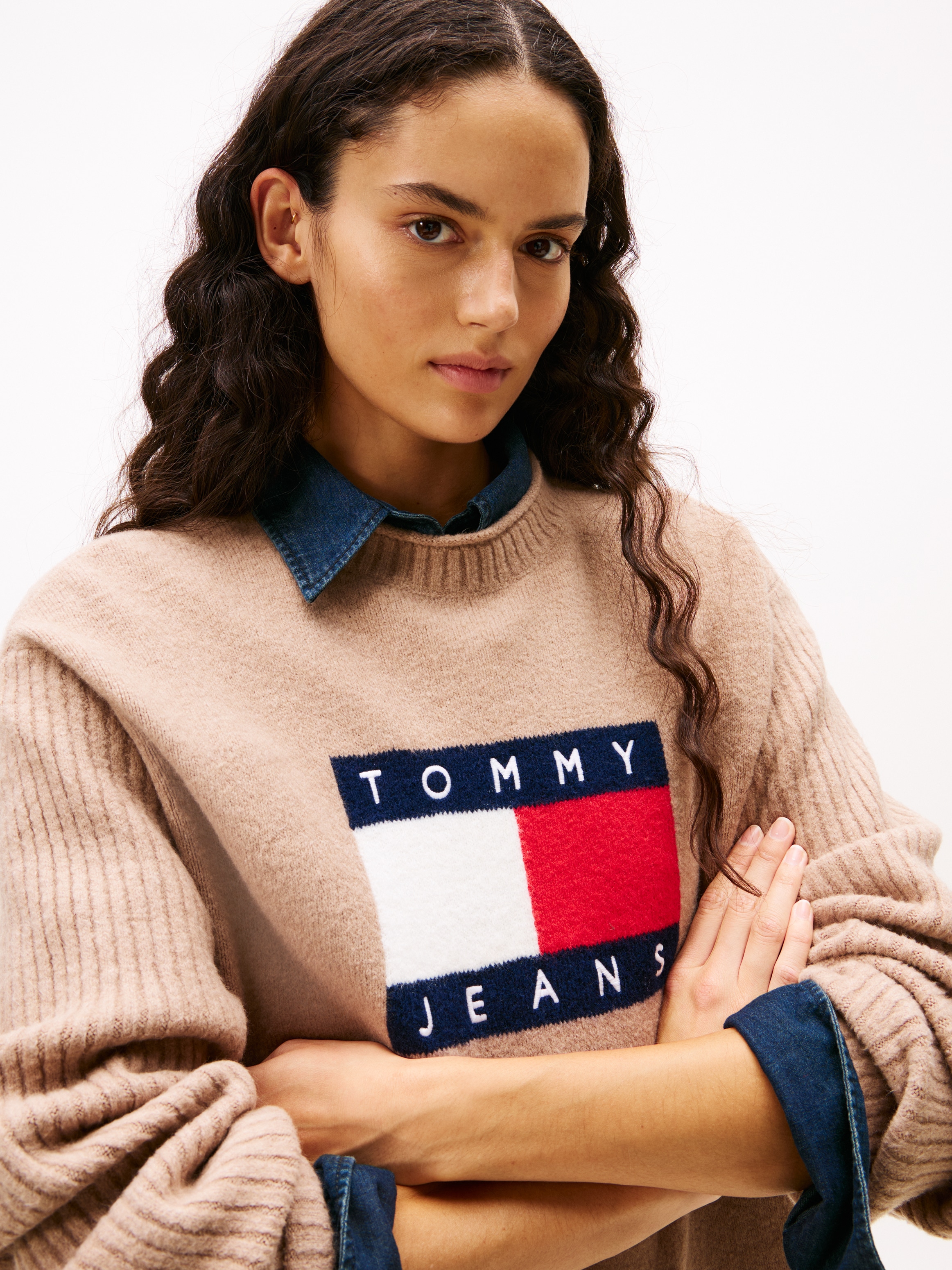 Tommy Jeans Strickkleid »TJW FLAG SWEATER DRESS EXT«