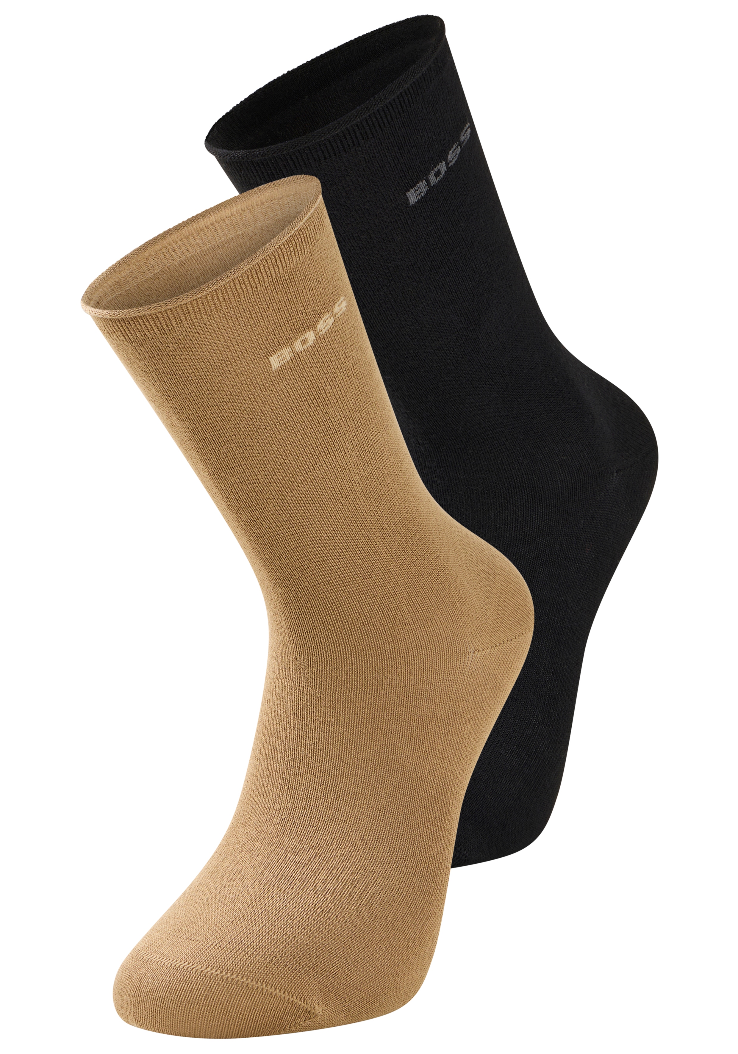 BOSS Socken 2 Paar tlg. mittelhoch, verstärkte Zehen- und Fersenpartie