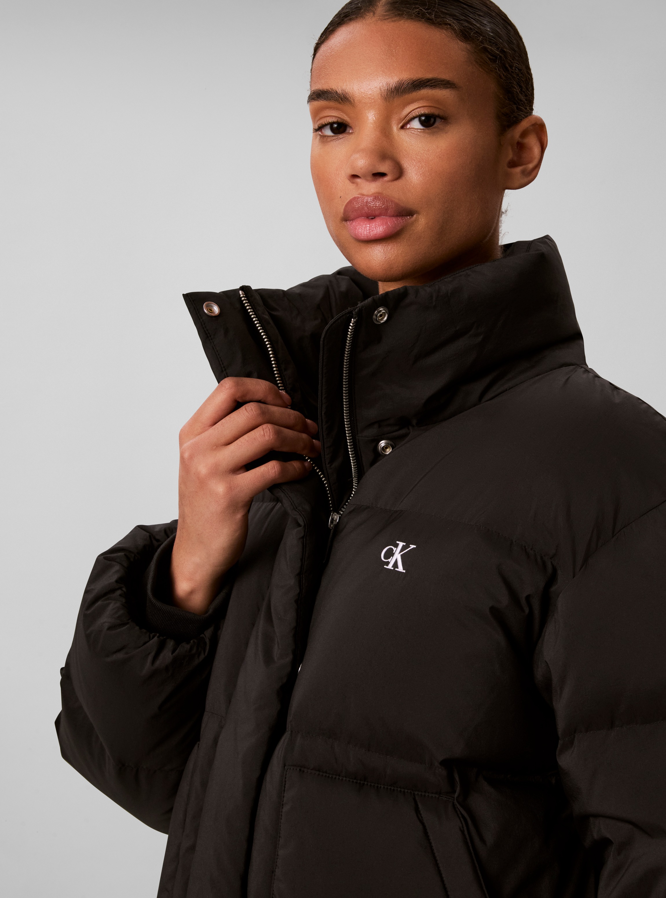 Calvin Klein Jeans Steppjacke »RELAXED STAND COLLAR DOWN« ohne Kapuze Regular fit mit Stehkragen