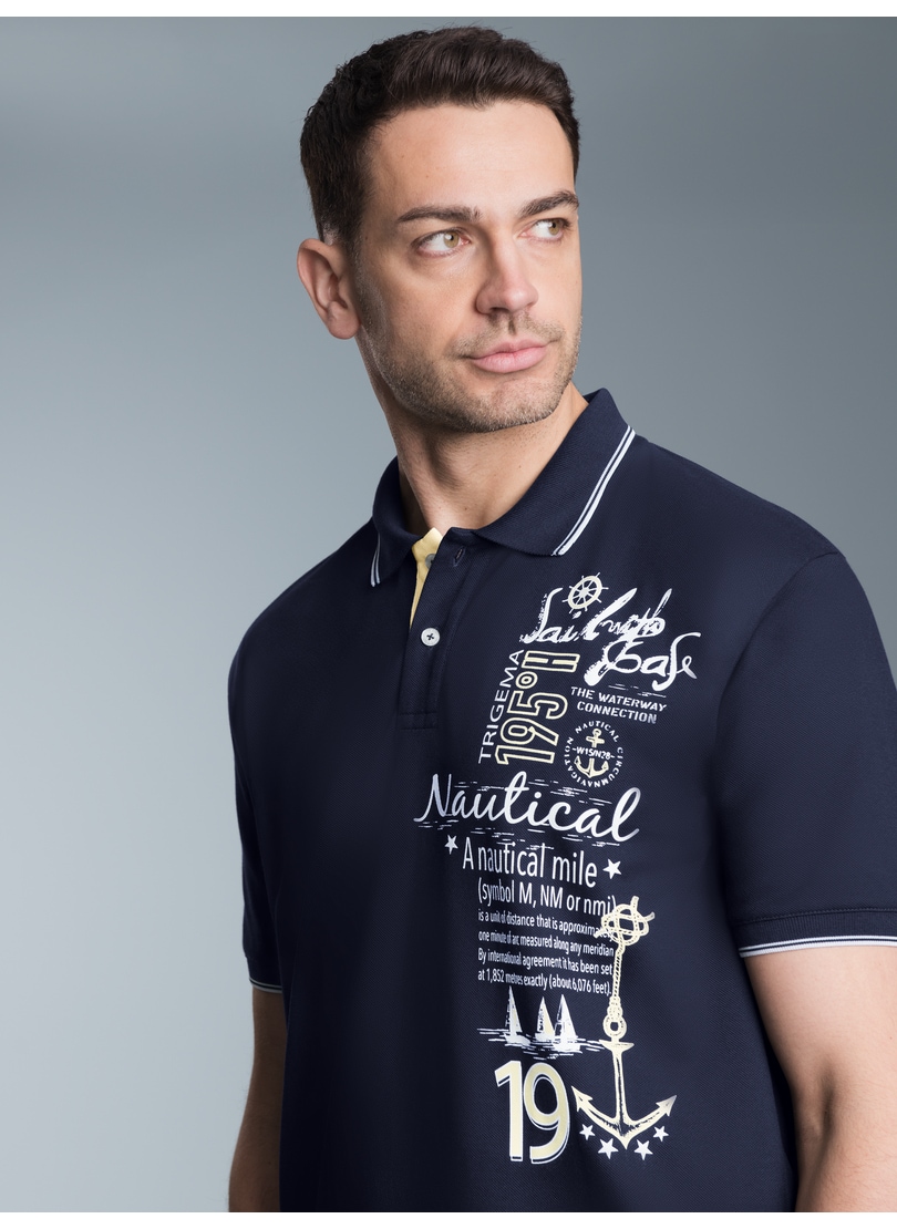 Trigema Poloshirt "TRIGEMA Poloshirt mit maritimem Printmotiv" 1 Stk. tlg. günstig online kaufen