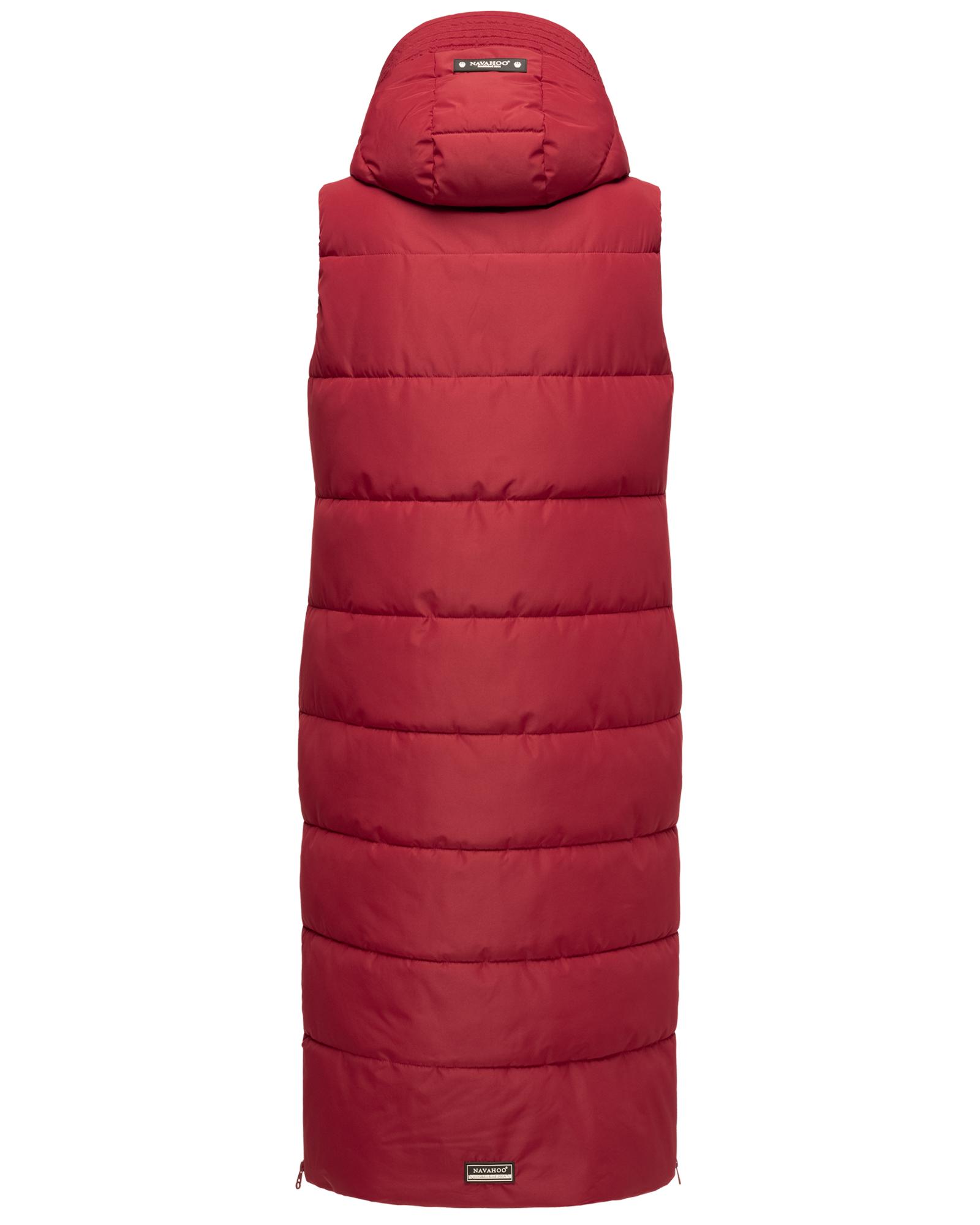 Thumbnail - Navahoo Steppweste "Brezelchen", Warme, lange Damen Outdoor-Weste mit Kapuze