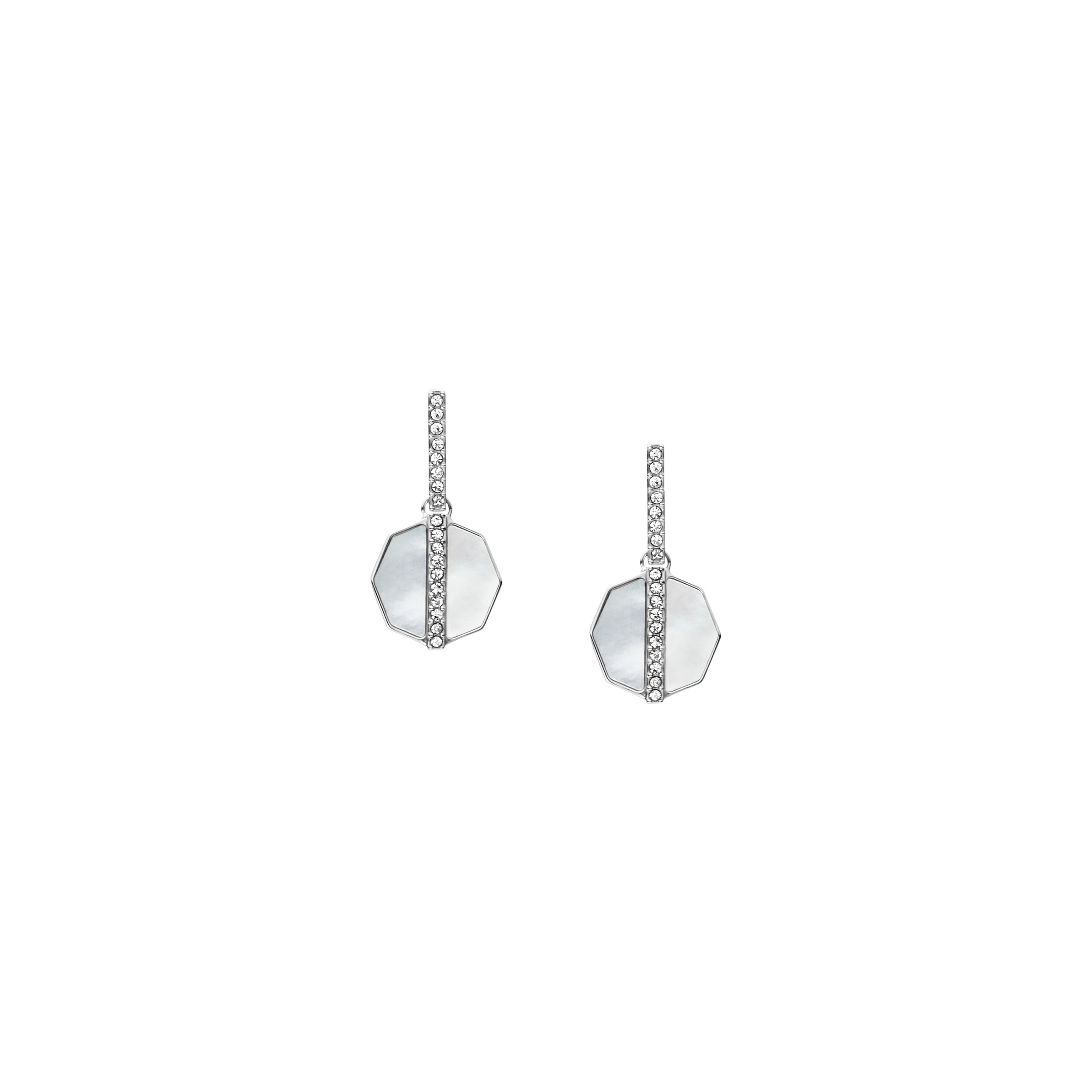 Fossil Paar Ohrstecker »Schmuck Geschenk Edelstahl JEWELRY«, mit Glasstein - mit Perlmutt