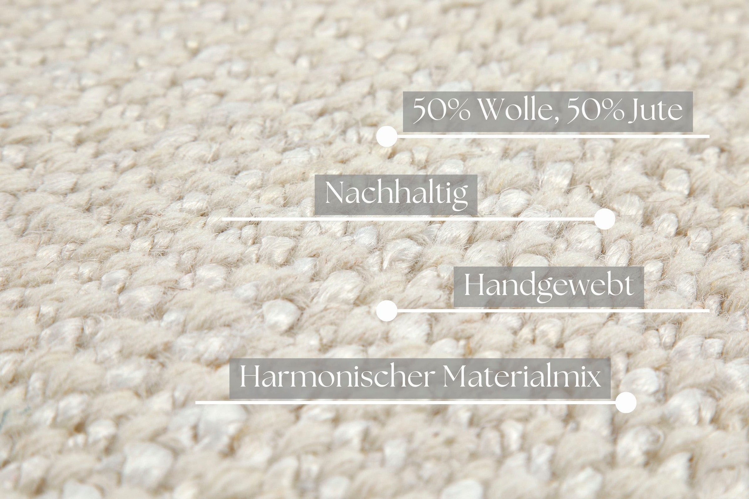 my home Teppich »Synja«, rund, 10 mm Höhe, handgwebt, Kelim, Muster mit Struktur, Wolle mit Jute, Wohnzimmer