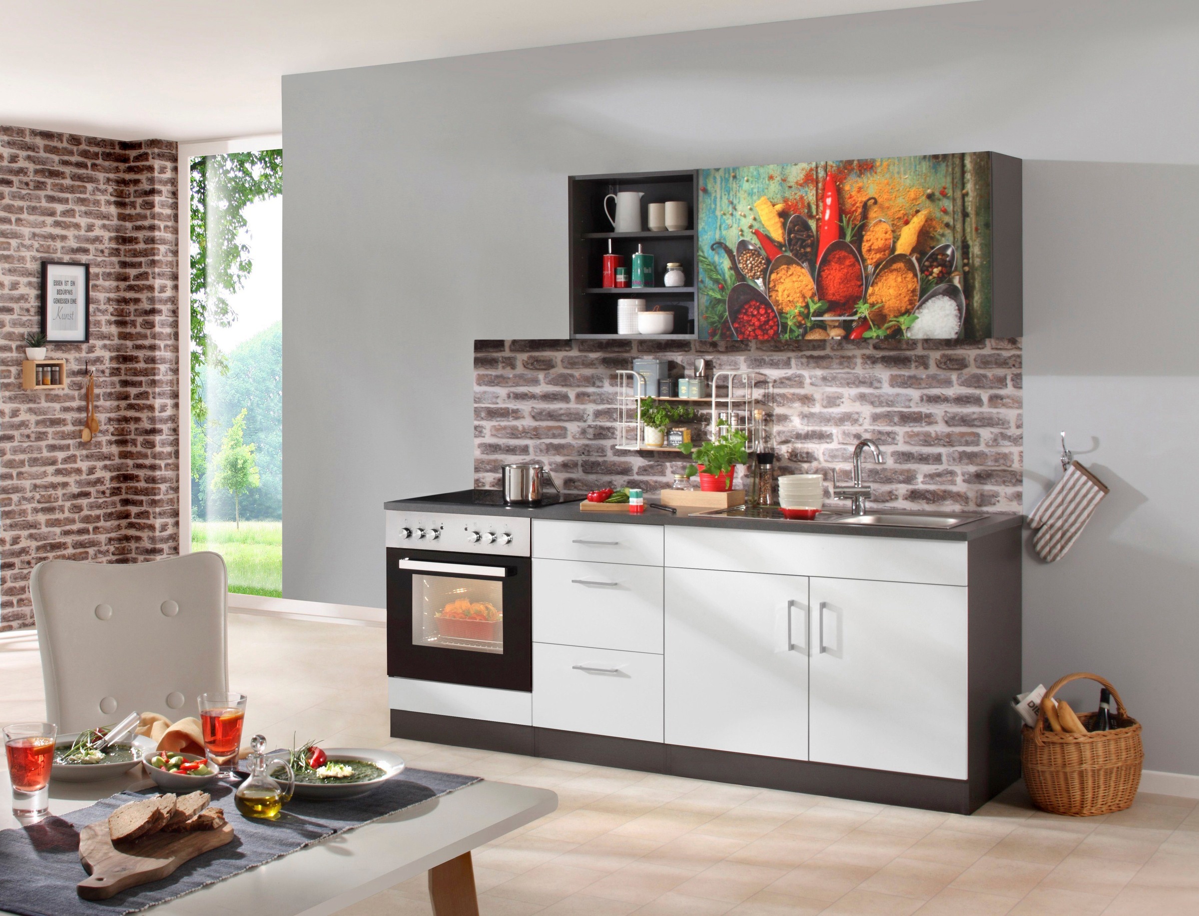 KOCHSTATION Küchenzeile "KS-Paris – Küchen mit einzigartigen Fotomotiven au günstig online kaufen
